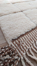 Load image into Gallery viewer, Zoomed-in view of a custom Moroccan rug with a square pattern