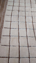 Load image into Gallery viewer, Custom Moroccan rug with square patterns displayed in a room setting