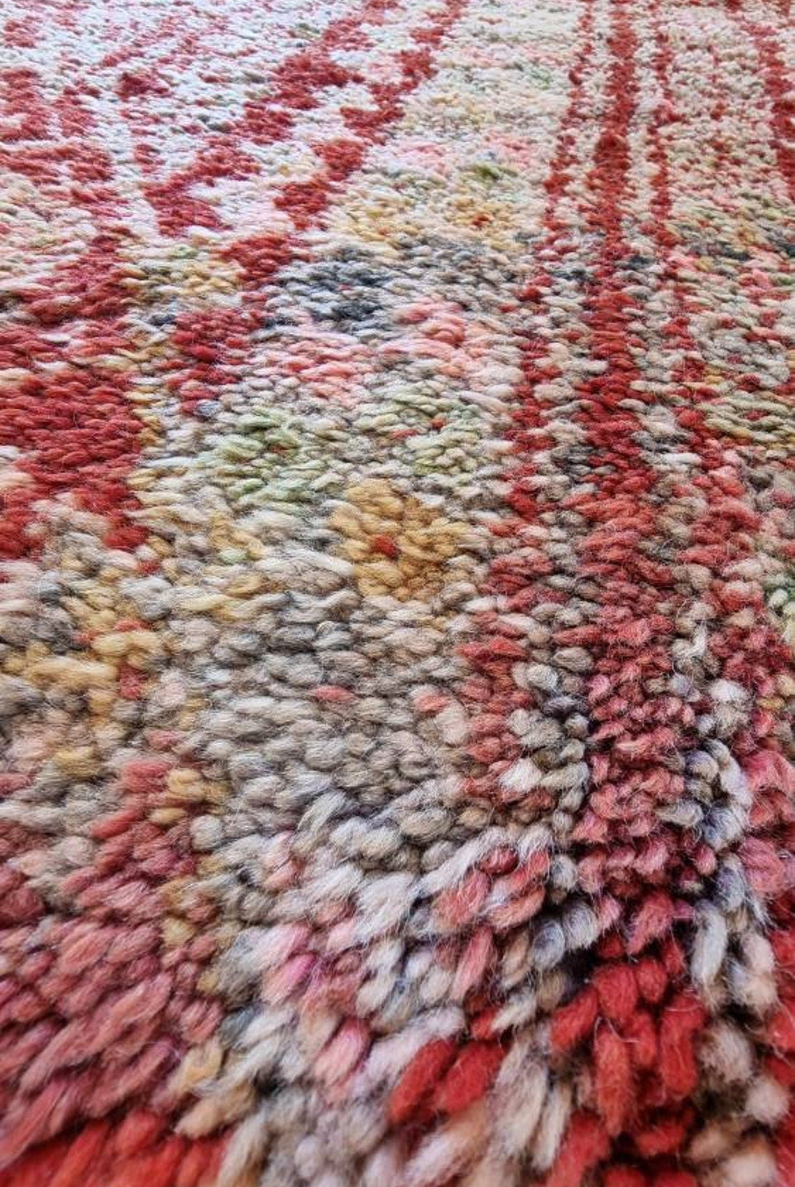 Authentic Vintage Moroccan Beni Mguild Berber Rug: Handmade Bohemian Area Carpet (260x220cm) MoroccanBazzArts