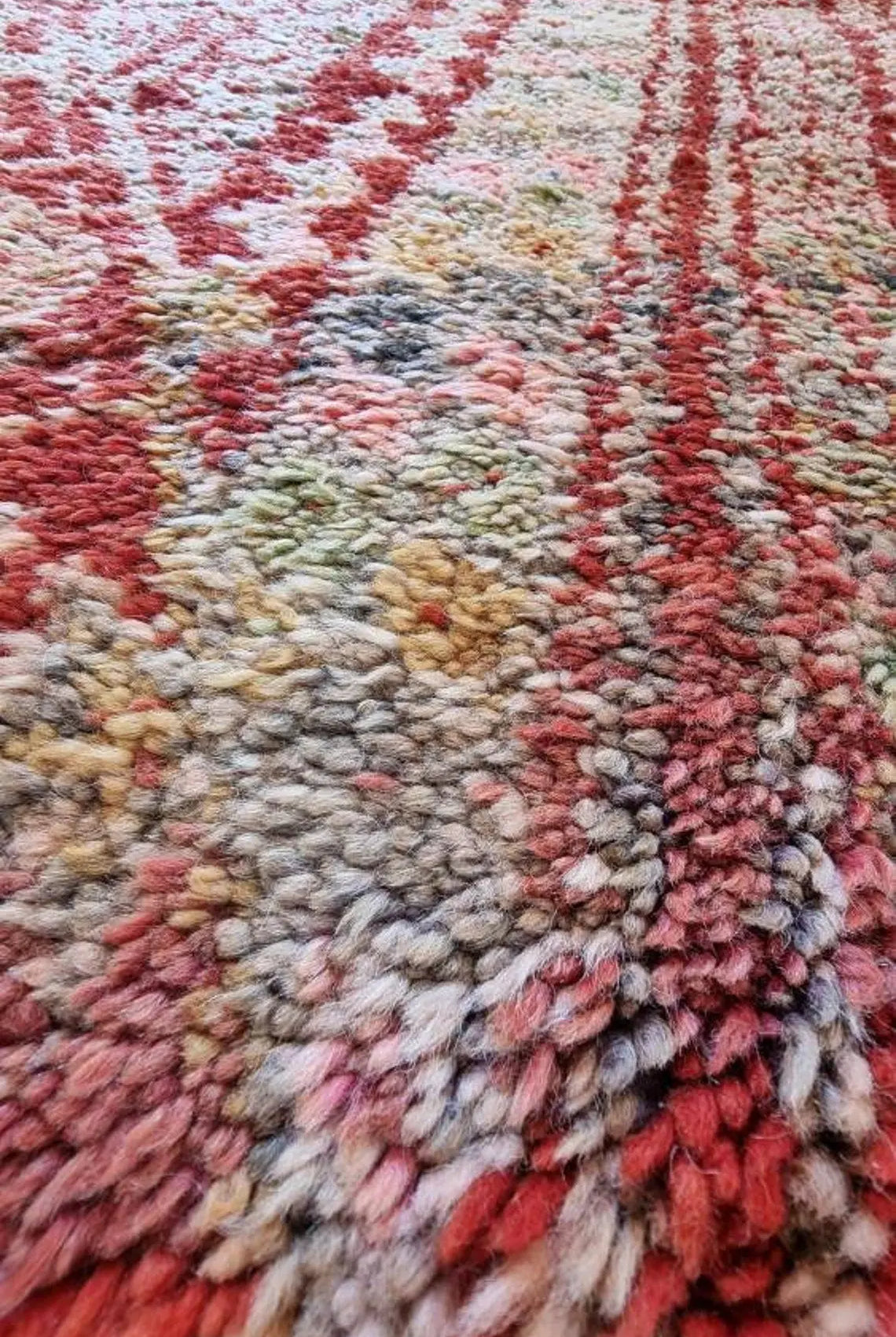 Authentic Vintage Moroccan Beni Mguild Berber Rug: Handmade Bohemian Area Carpet (260x220cm) MoroccanBazzArts