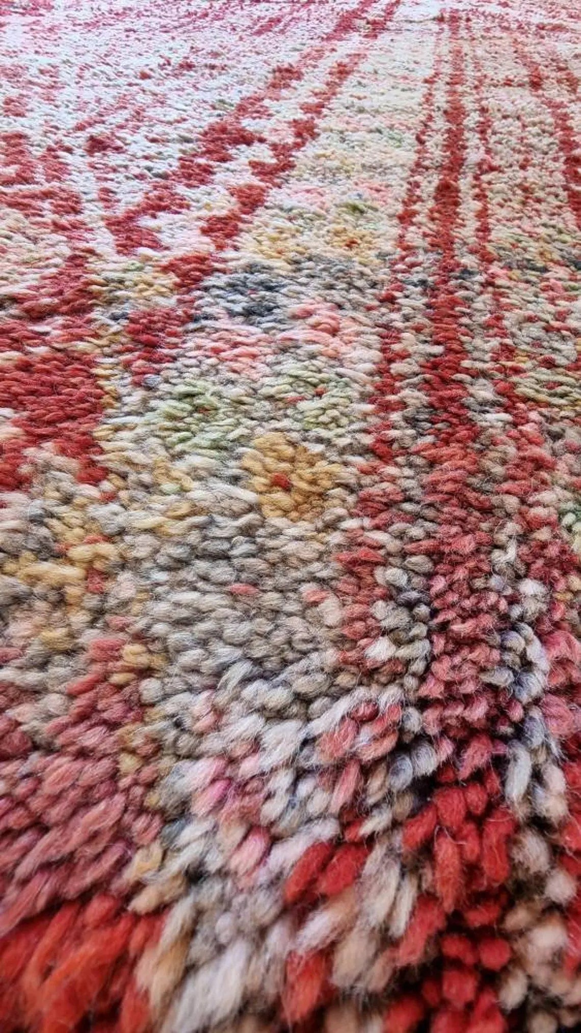 Authentic Vintage Moroccan Beni Mguild Berber Rug: Handmade Bohemian Area Carpet (260x220cm) MoroccanBazzArts