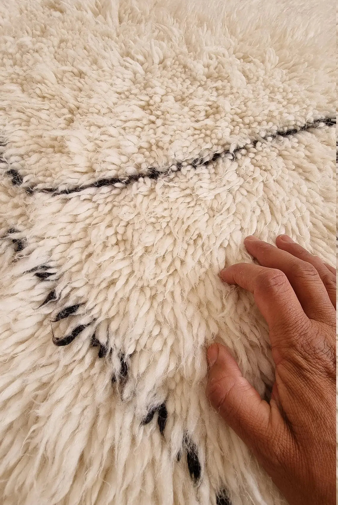 Beni Ourain Rug, Handmade Moroccan Rug, Berber Tribal Rug In White Soft Wool. 5.8x8.8 Ft MoroccanBazzArts