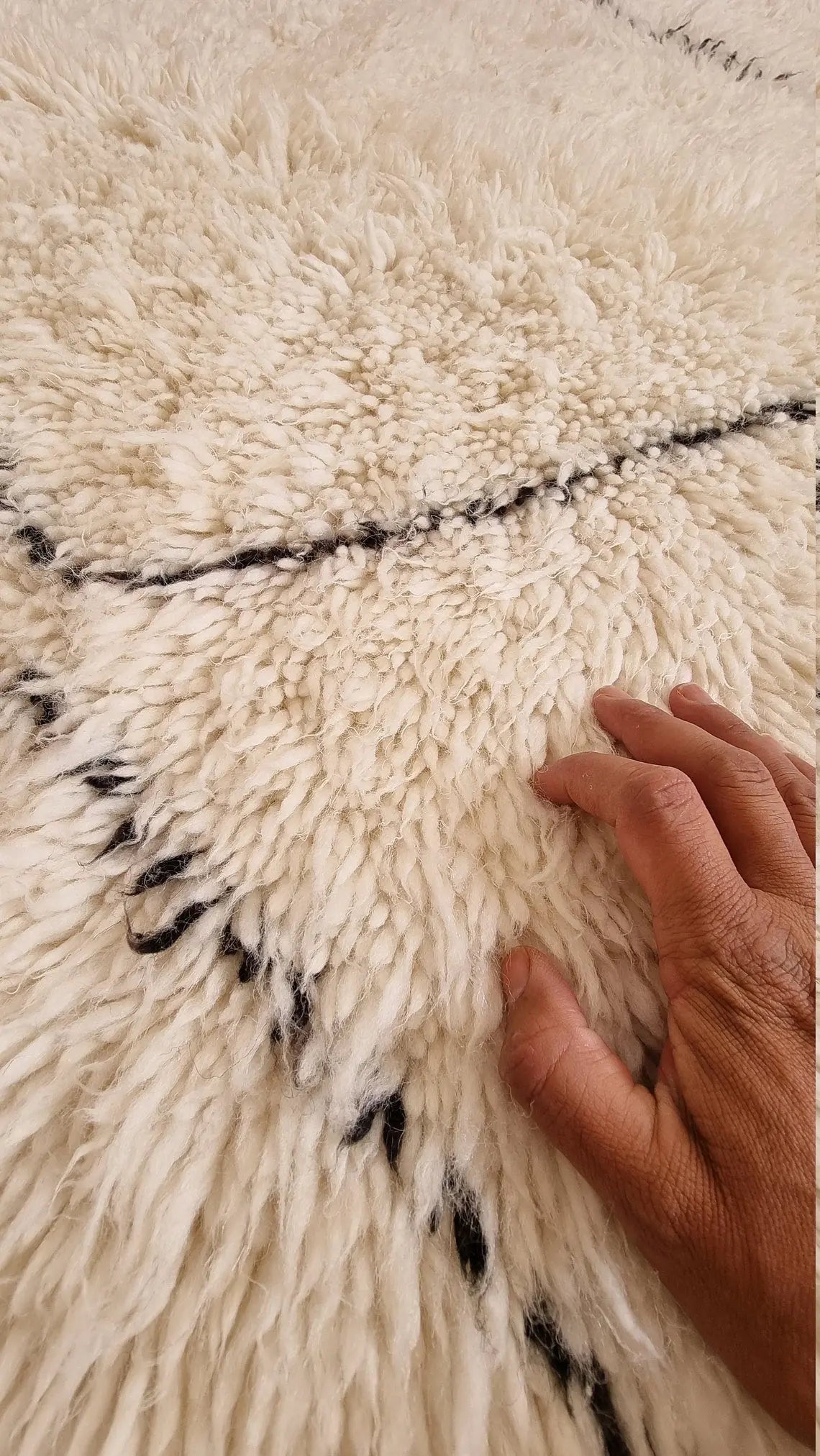 Beni Ourain Rug, Handmade Moroccan Rug, Berber Tribal Rug In White Soft Wool. 5.8x8.8 Ft MoroccanBazzArts
