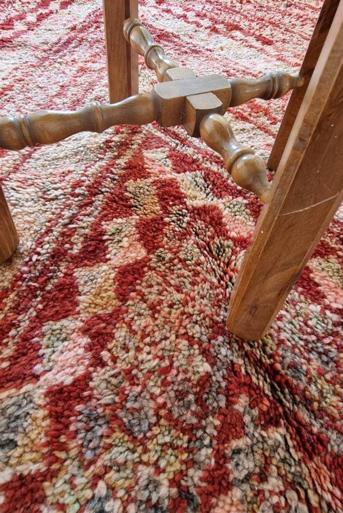 Authentic Vintage Moroccan Beni Mguild Berber Rug: Handmade Bohemian Area Carpet (260x220cm) MoroccanBazzArts