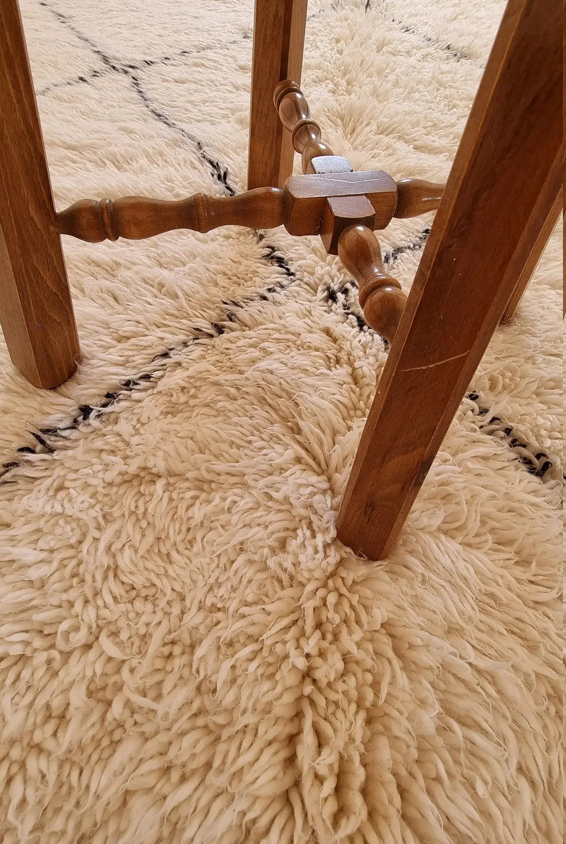 Beni Ourain Rug, Handmade Moroccan Rug, Berber Tribal Rug In White Soft Wool. 5.8x8.8 Ft MoroccanBazzArts