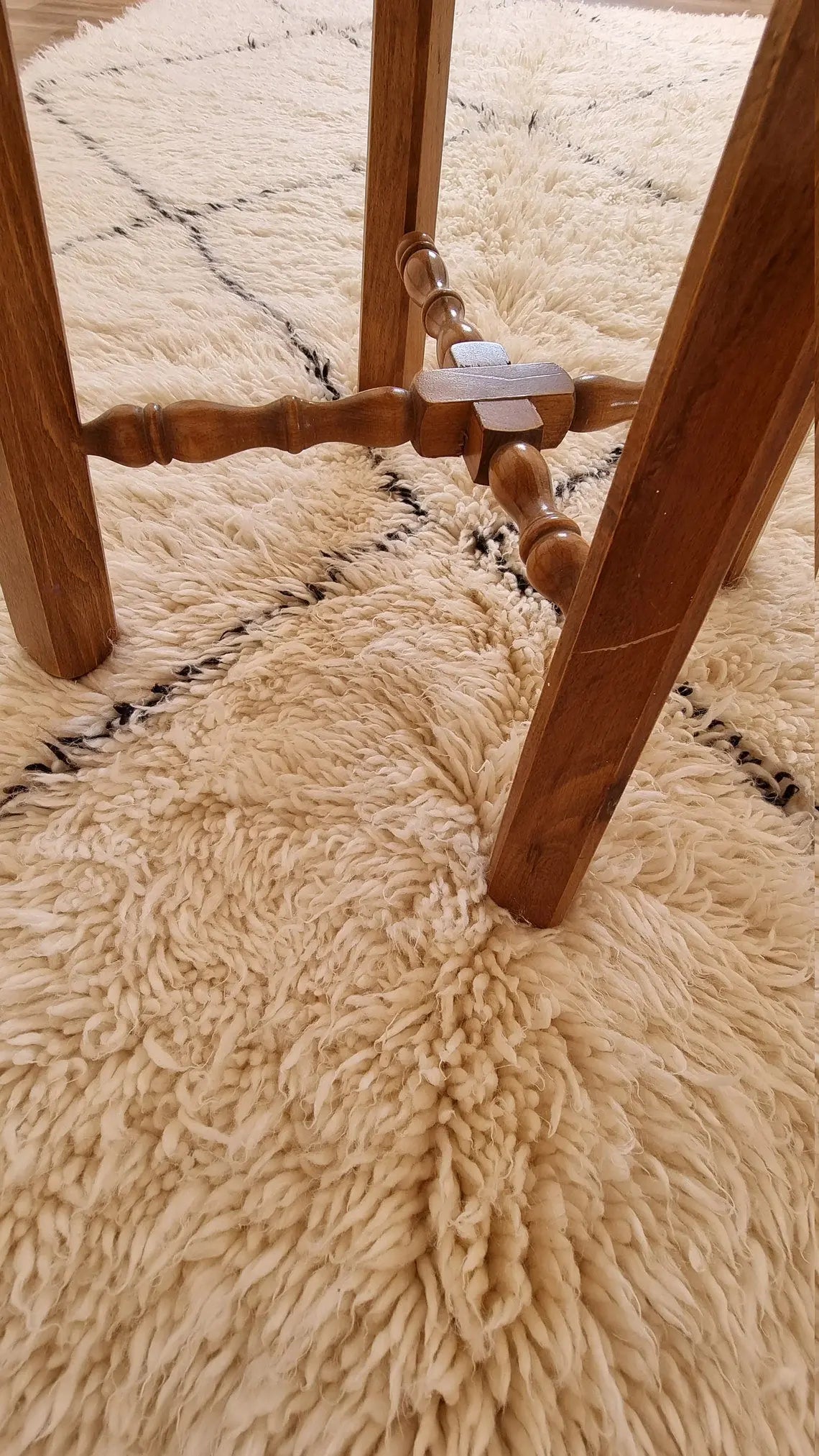 Beni Ourain Rug, Handmade Moroccan Rug, Berber Tribal Rug In White Soft Wool. 5.8x8.8 Ft MoroccanBazzArts