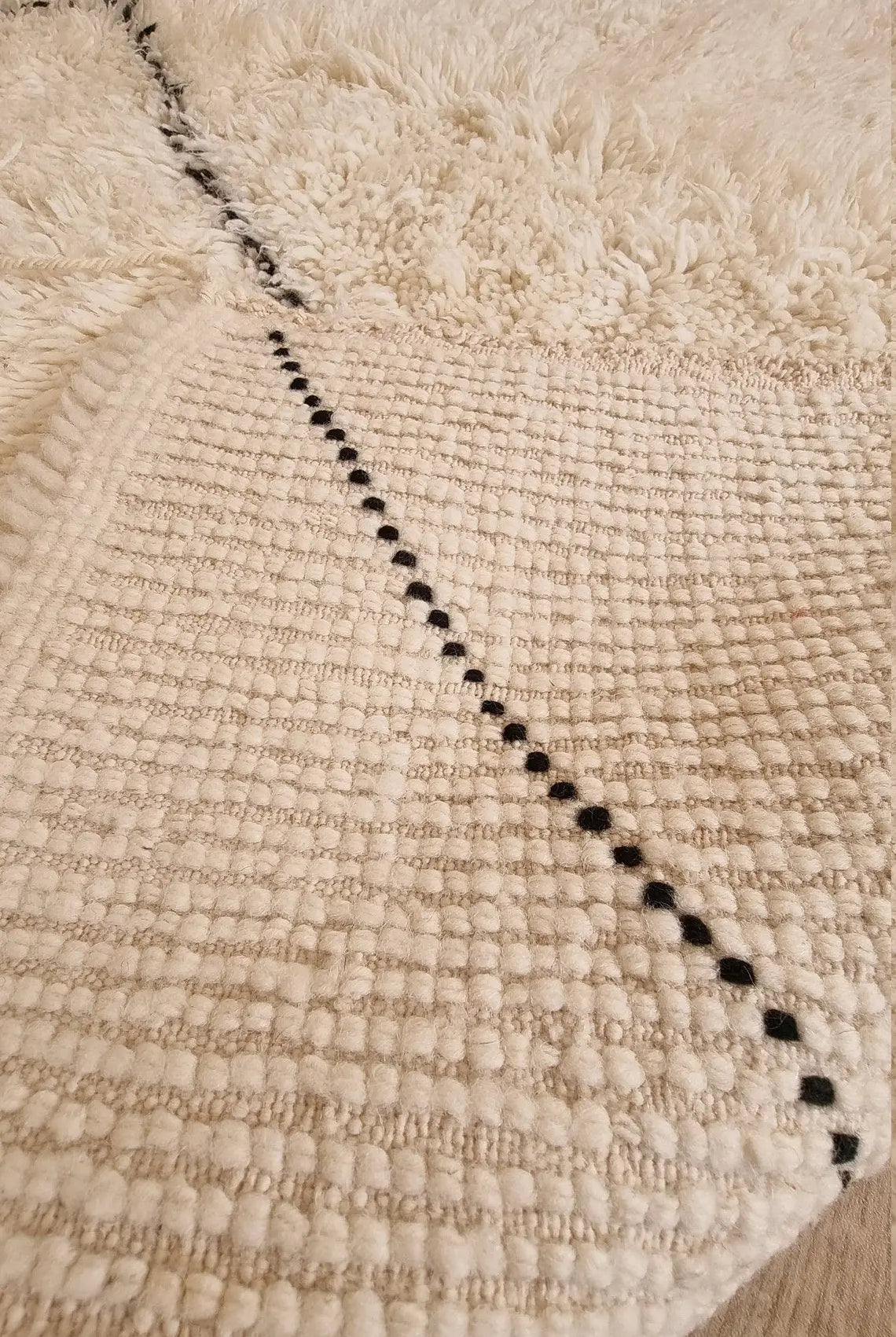 Beni Ourain Rug, Handmade Moroccan Rug, Berber Tribal Rug In White Soft Wool. 5.8x8.8 Ft MoroccanBazzArts