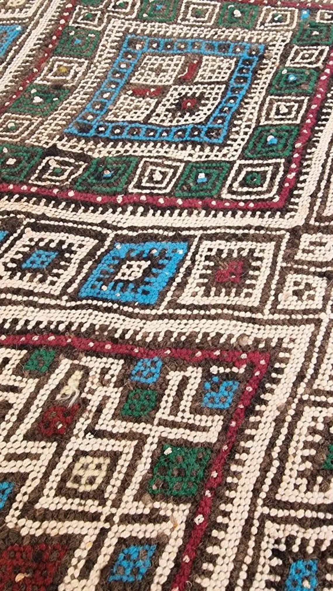 Vintage Moroccan Kilim Runner: Beni Mguild Flatweave Rug, Authentic Berber Hallway Carpet 3'3"x17'4" MoroccanBazzArts