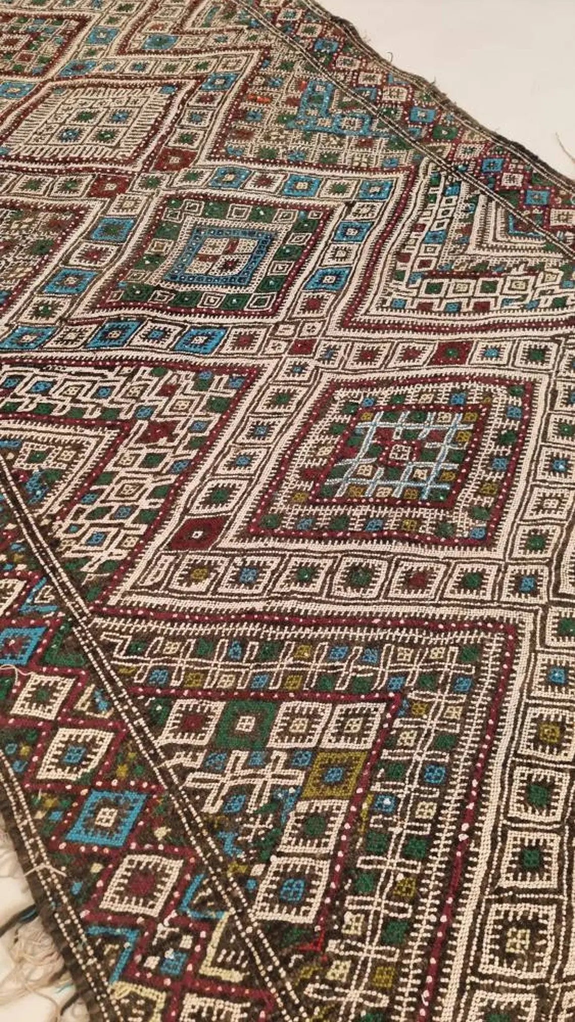 Vintage Moroccan Kilim Runner: Beni Mguild Flatweave Rug, Authentic Berber Hallway Carpet 3'3"x17'4" MoroccanBazzArts