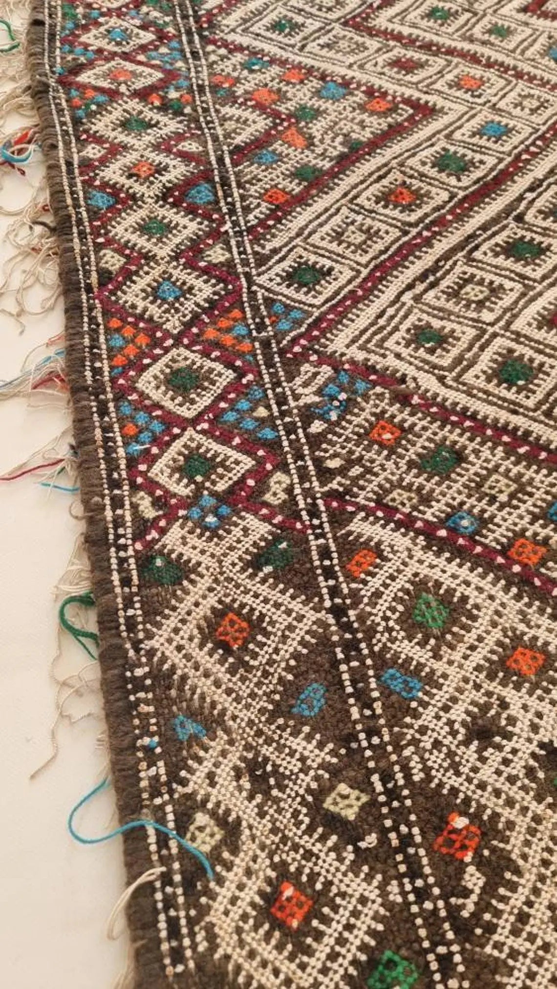 Vintage Moroccan Kilim Runner: Beni Mguild Flatweave Rug, Authentic Berber Hallway Carpet 3'3"x17'4" MoroccanBazzArts
