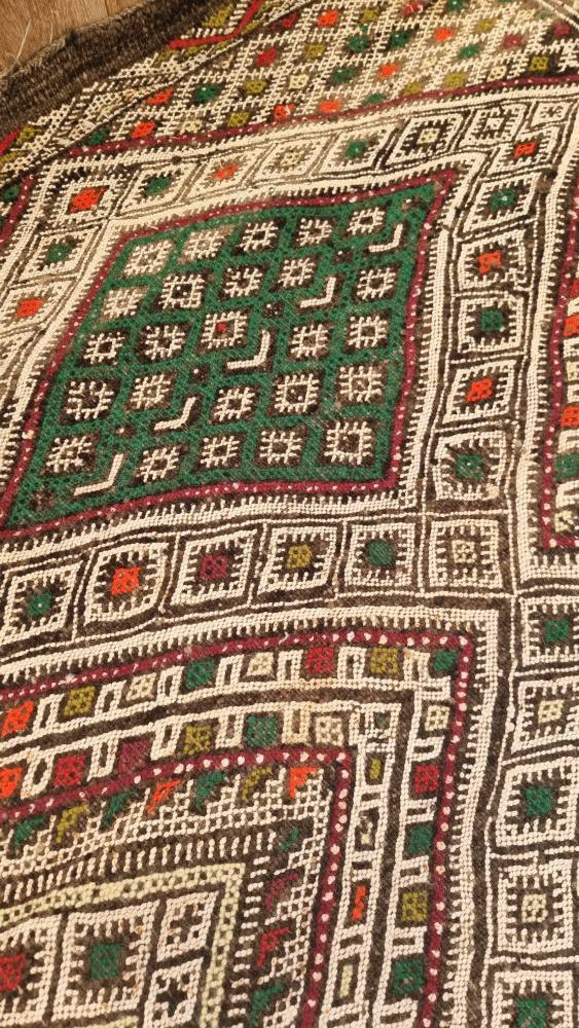 Vintage Moroccan Kilim Runner: Beni Mguild Flatweave Rug, Authentic Berber Hallway Carpet 3'3"x17'4" MoroccanBazzArts