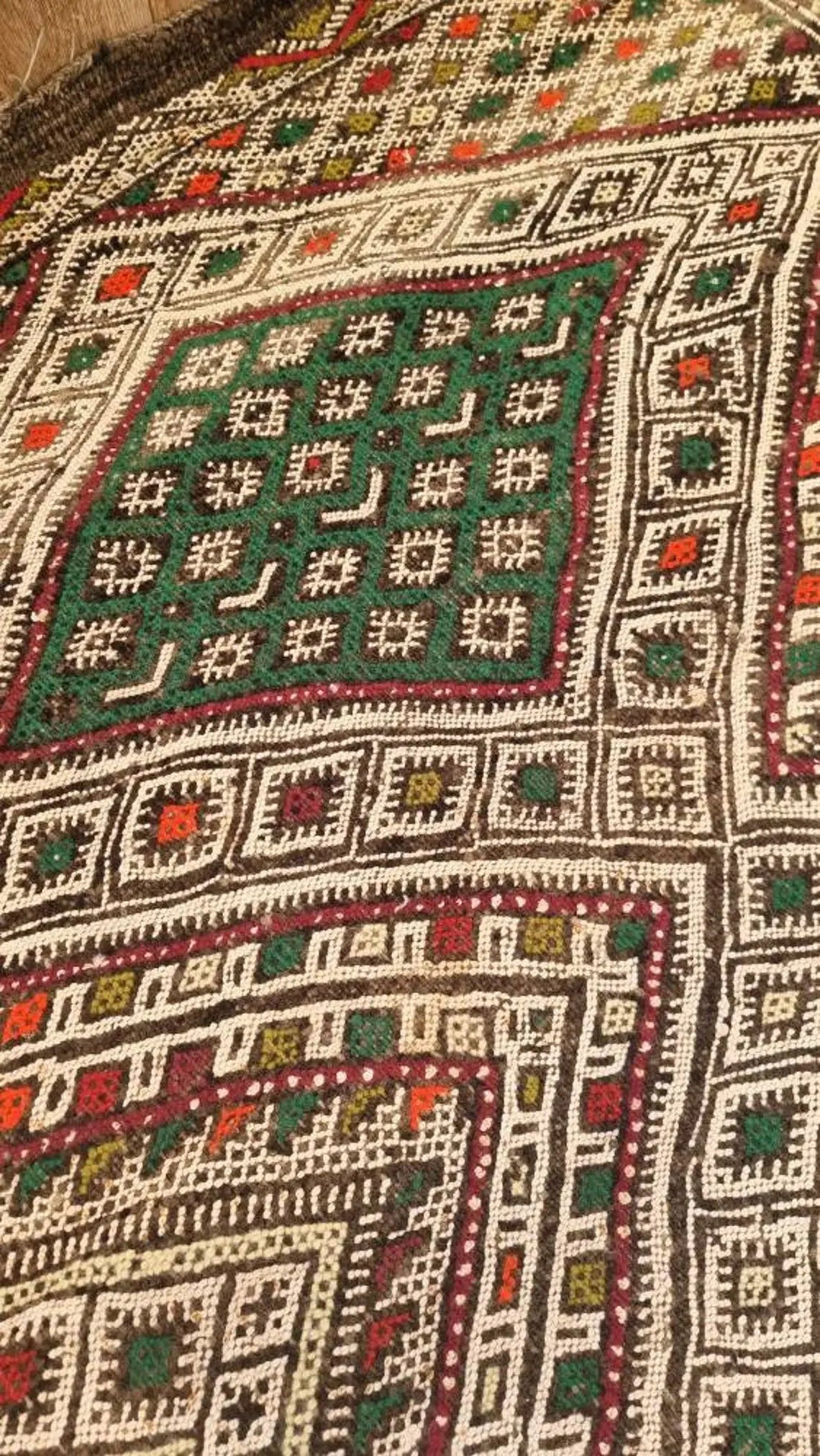 Vintage Moroccan Kilim Runner: Beni Mguild Flatweave Rug, Authentic Berber Hallway Carpet 3'3"x17'4" MoroccanBazzArts