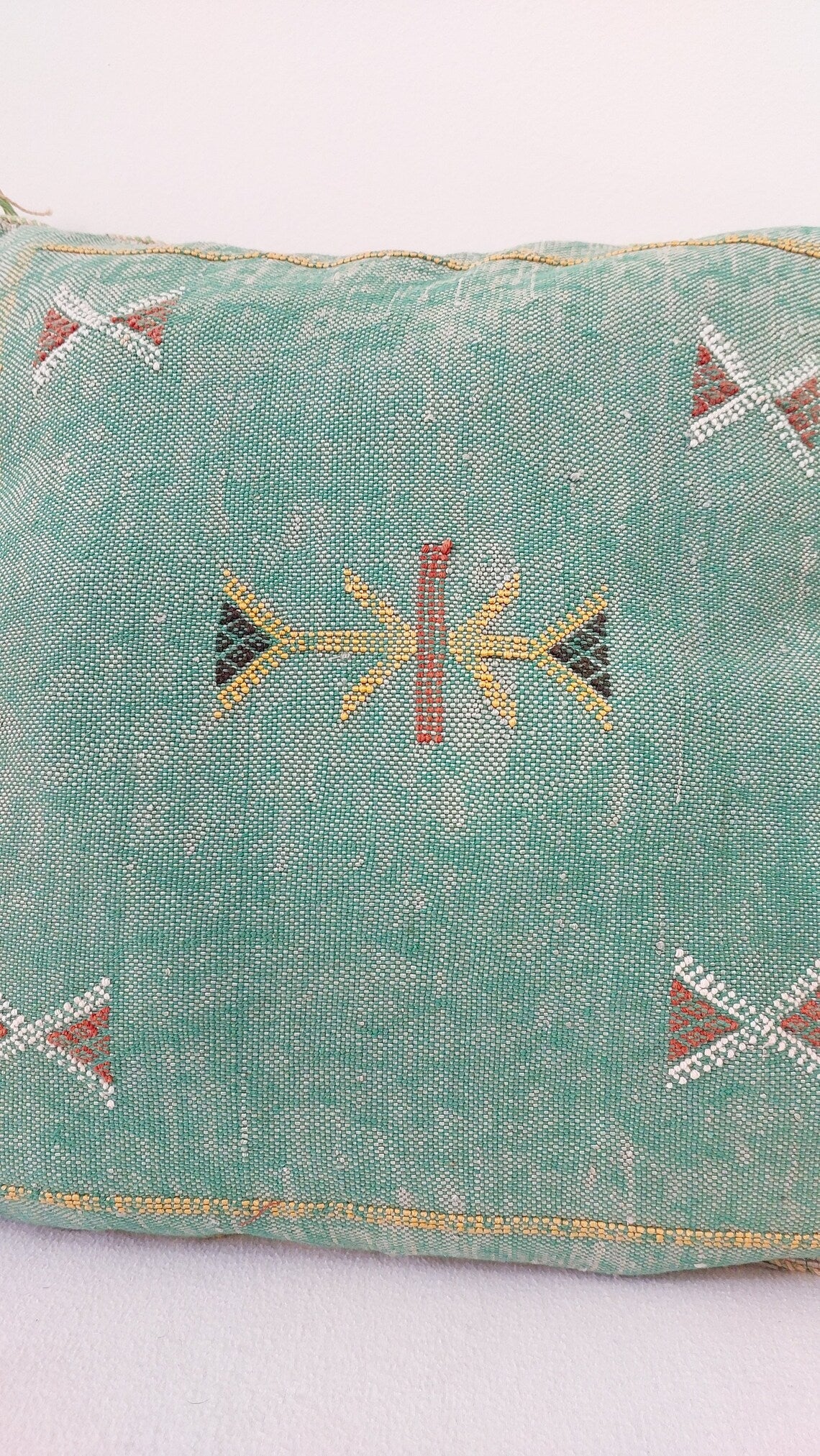 Set Of Two Handmade Cactus Silk Pillows Cases MoroccanBazzArts