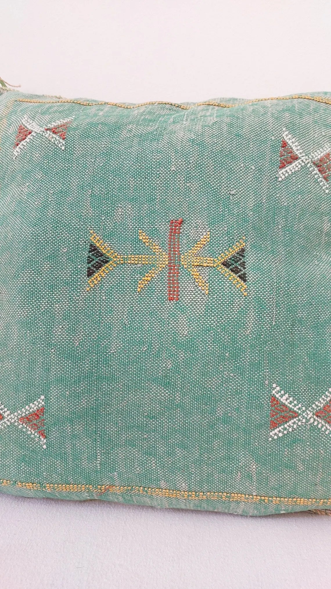 Set Of Two Handmade Cactus Silk Pillows Cases MoroccanBazzArts