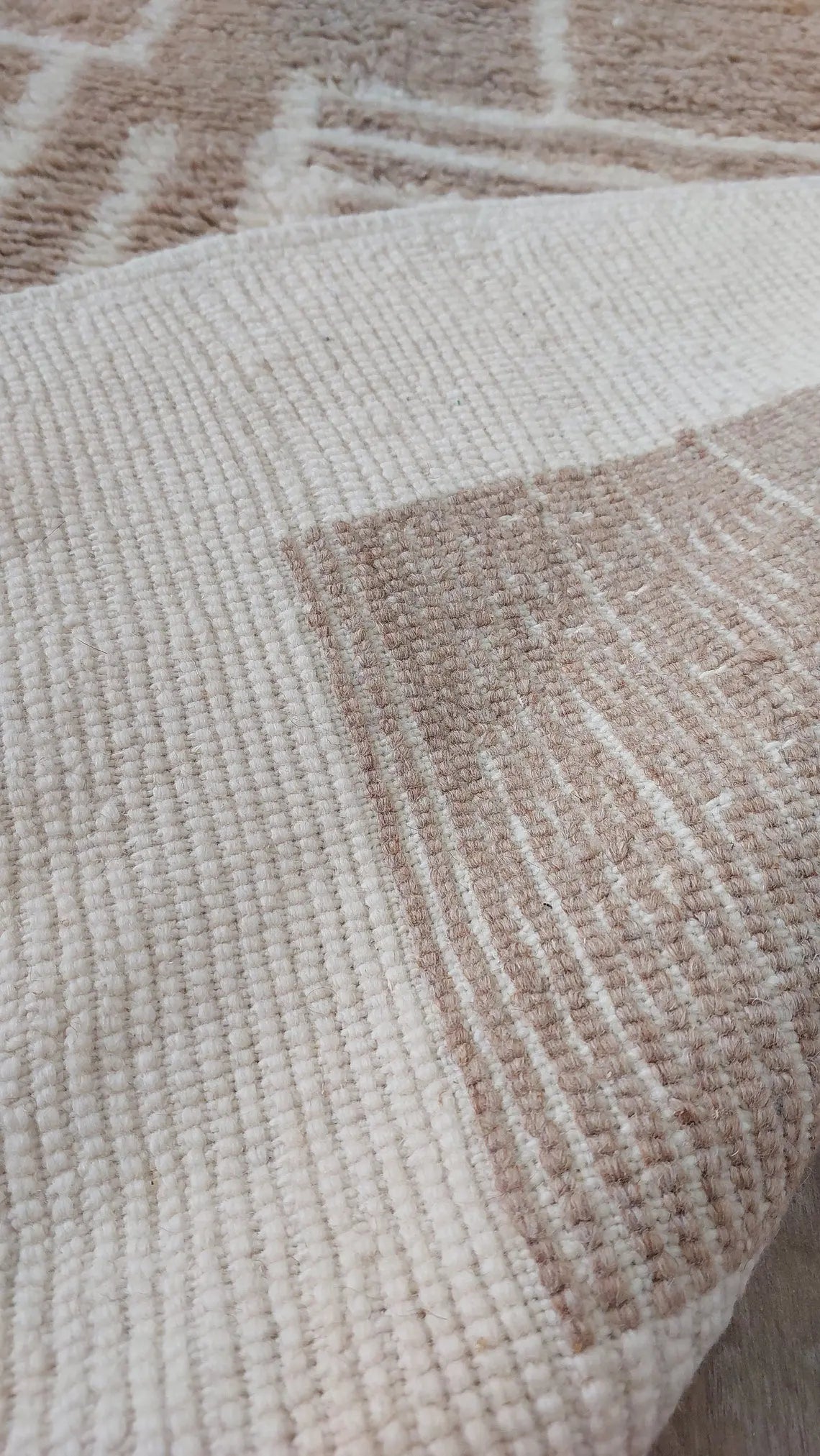 Luxurious Modern Moroccan Beni Mrirt Style Rug - neutral berber rug - Plush Pile Contemporary Art Decor for Living Room MoroccanBazzArts