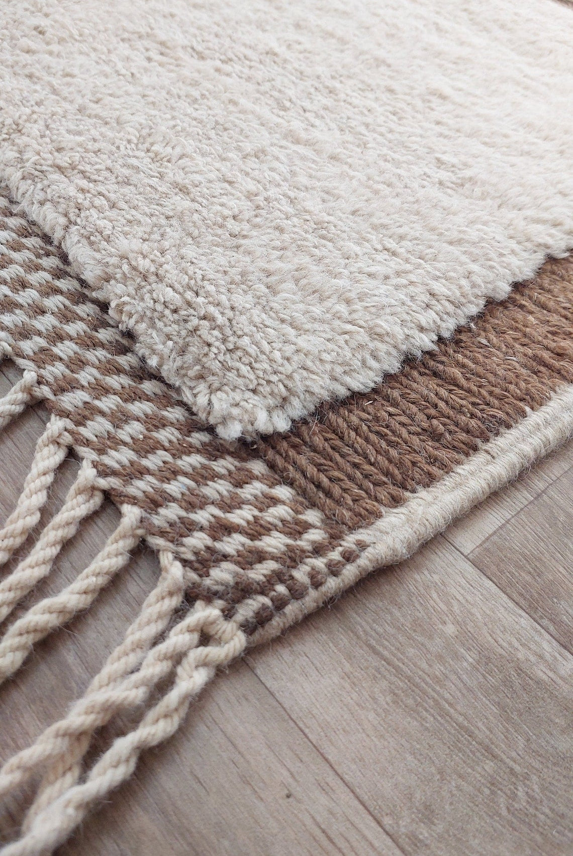 Authentic Moroccan Beni Mrirt Rug: Hand-Knotted Berber Wool Carpet for Boho Home Decor MoroccanBazzArts