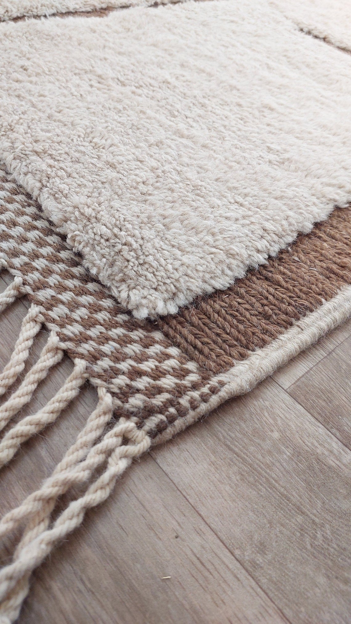 Authentic Moroccan Beni Mrirt Rug: Hand-Knotted Berber Wool Carpet for Boho Home Decor MoroccanBazzArts
