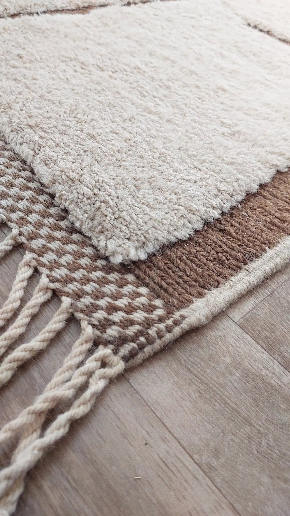 Authentic Moroccan Beni Mrirt Rug: Hand-Knotted Berber Wool Carpet for Boho Home Decor MoroccanBazzArts