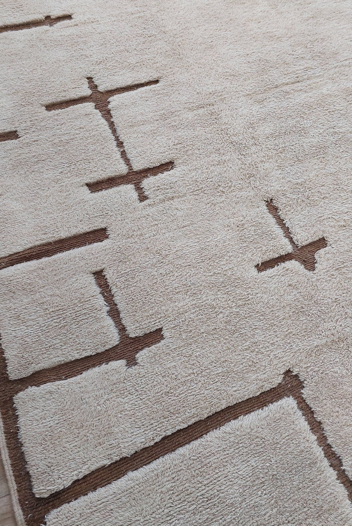 Authentic Moroccan Beni Mrirt Rug: Hand-Knotted Berber Wool Carpet for Boho Home Decor MoroccanBazzArts