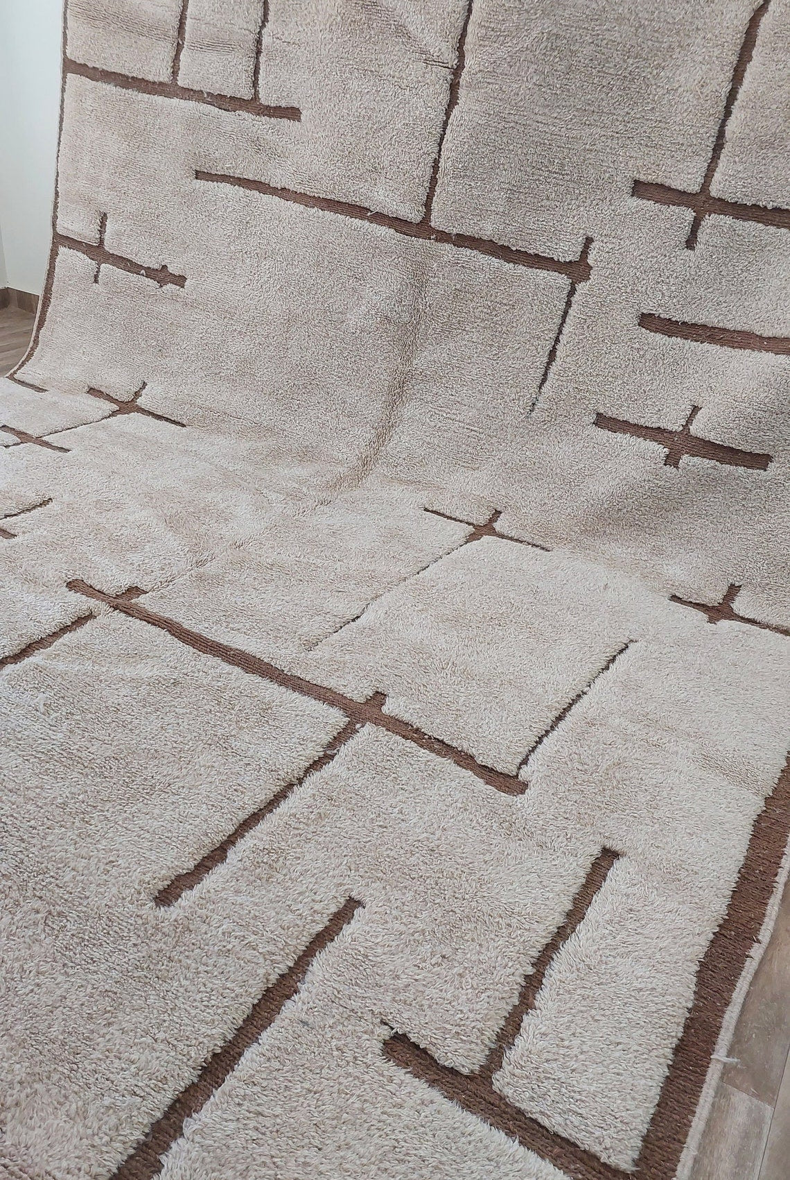 Authentic Moroccan Beni Mrirt Rug: Hand-Knotted Berber Wool Carpet for Boho Home Decor MoroccanBazzArts