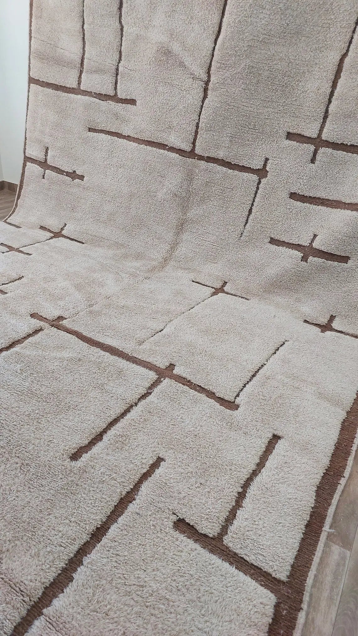 Authentic Moroccan Beni Mrirt Rug: Hand-Knotted Berber Wool Carpet for Boho Home Decor MoroccanBazzArts