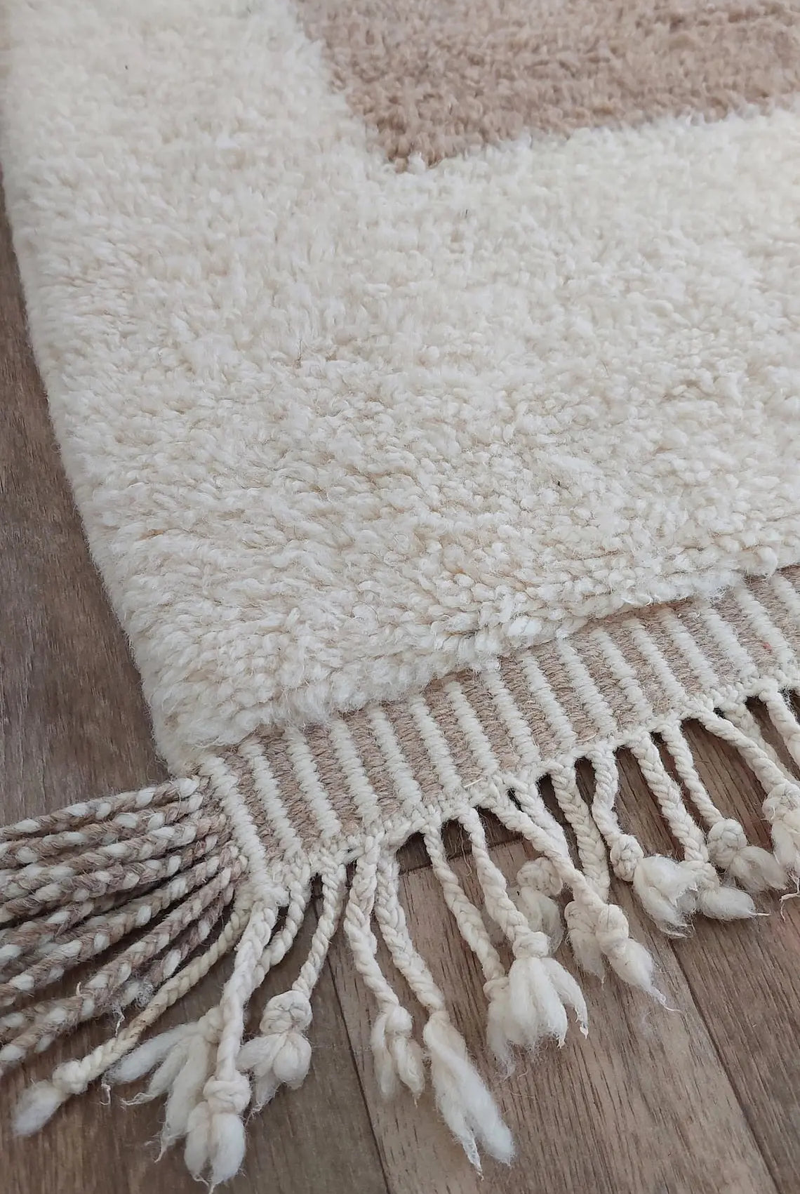 Luxurious Modern Moroccan Beni Mrirt Style Rug - neutral berber rug - Plush Pile Contemporary Art Decor for Living Room MoroccanBazzArts