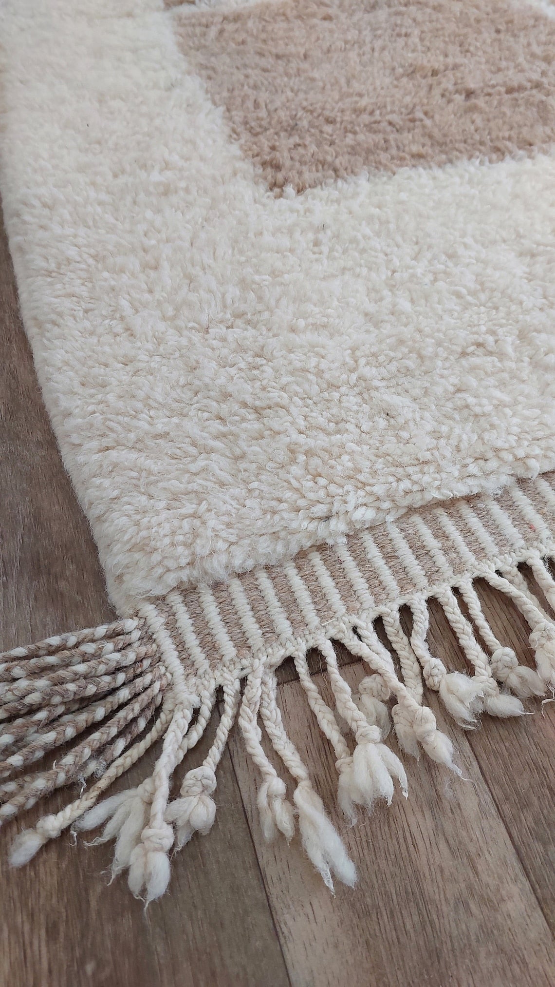 Luxurious Modern Moroccan Beni Mrirt Style Rug - neutral berber rug - Plush Pile Contemporary Art Decor for Living Room MoroccanBazzArts