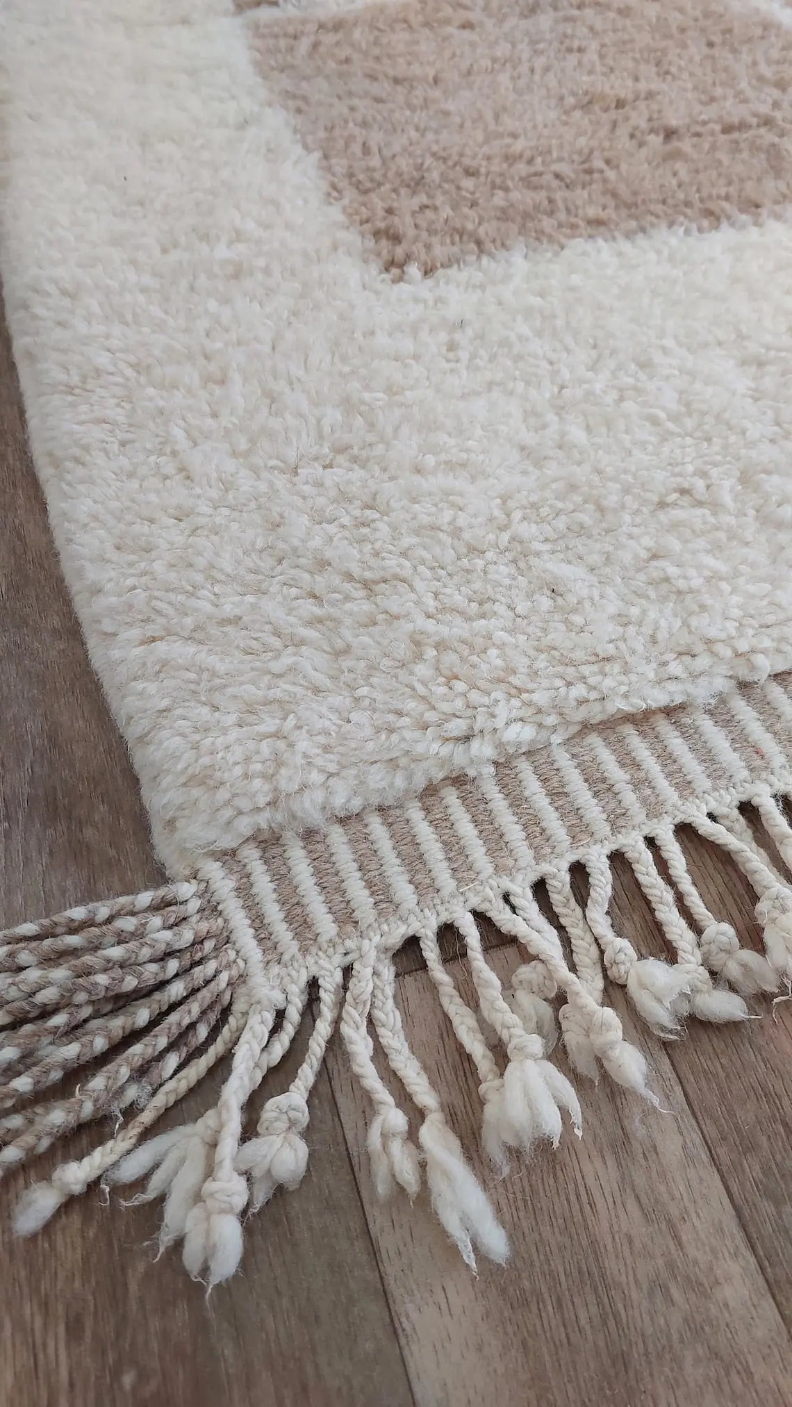 Luxurious Modern Moroccan Beni Mrirt Style Rug - neutral berber rug - Plush Pile Contemporary Art Decor for Living Room MoroccanBazzArts