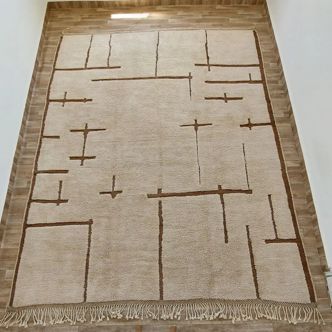 Authentic Moroccan Beni Mrirt Rug: Hand-Knotted Berber Wool Carpet for Boho Home Decor MoroccanBazzArts