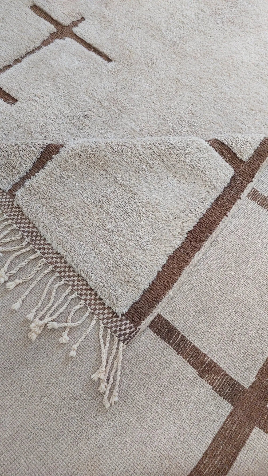 Authentic Moroccan Beni Mrirt Rug: Hand-Knotted Berber Wool Carpet for Boho Home Decor MoroccanBazzArts