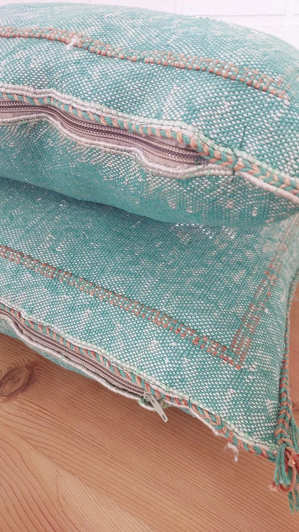 Set Of Two Handmade Cactus Silk Pillows Cases, Decorative Moroccan Pillows MoroccanBazzArts