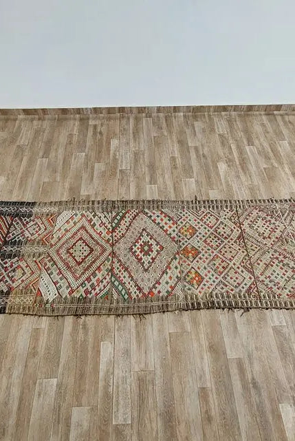 Vintage Moroccan Beni Mtir Kilim Runner: Handwoven Berber Tribal Rug for Boho Hallway Decor MoroccanBazzArts
