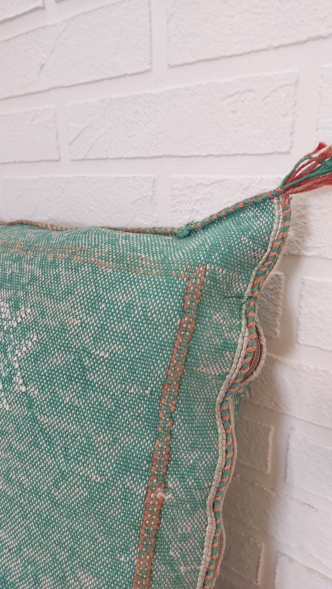 Luxurious Green Moroccan Cactus Sabra Silk Pillow Cover - Boho Berber Decor Wedding Gift For Mom MoroccanBazzArts