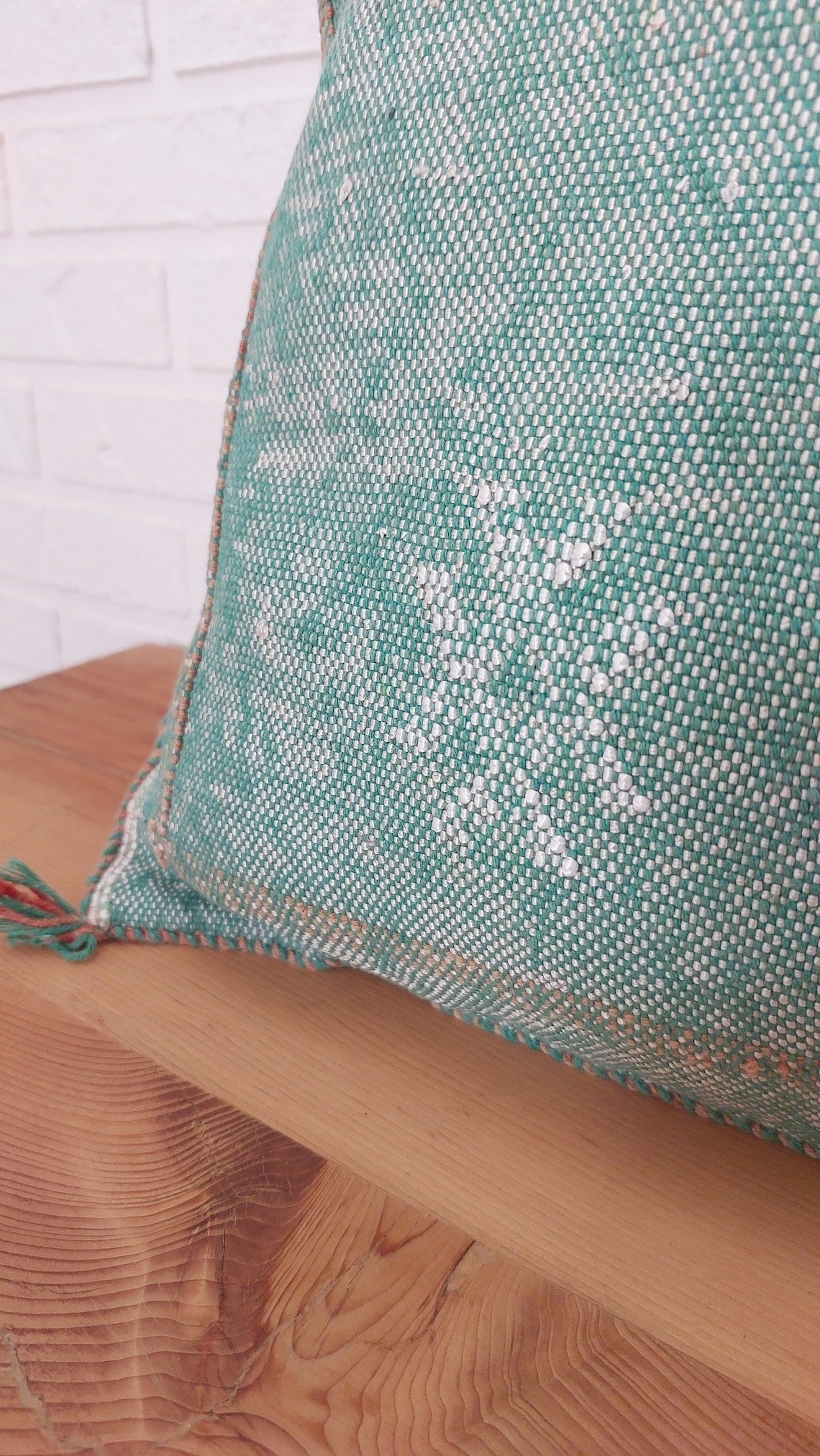 Luxurious Green Moroccan Cactus Sabra Silk Pillow Cover - Boho Berber Decor Wedding Gift For Mom MoroccanBazzArts