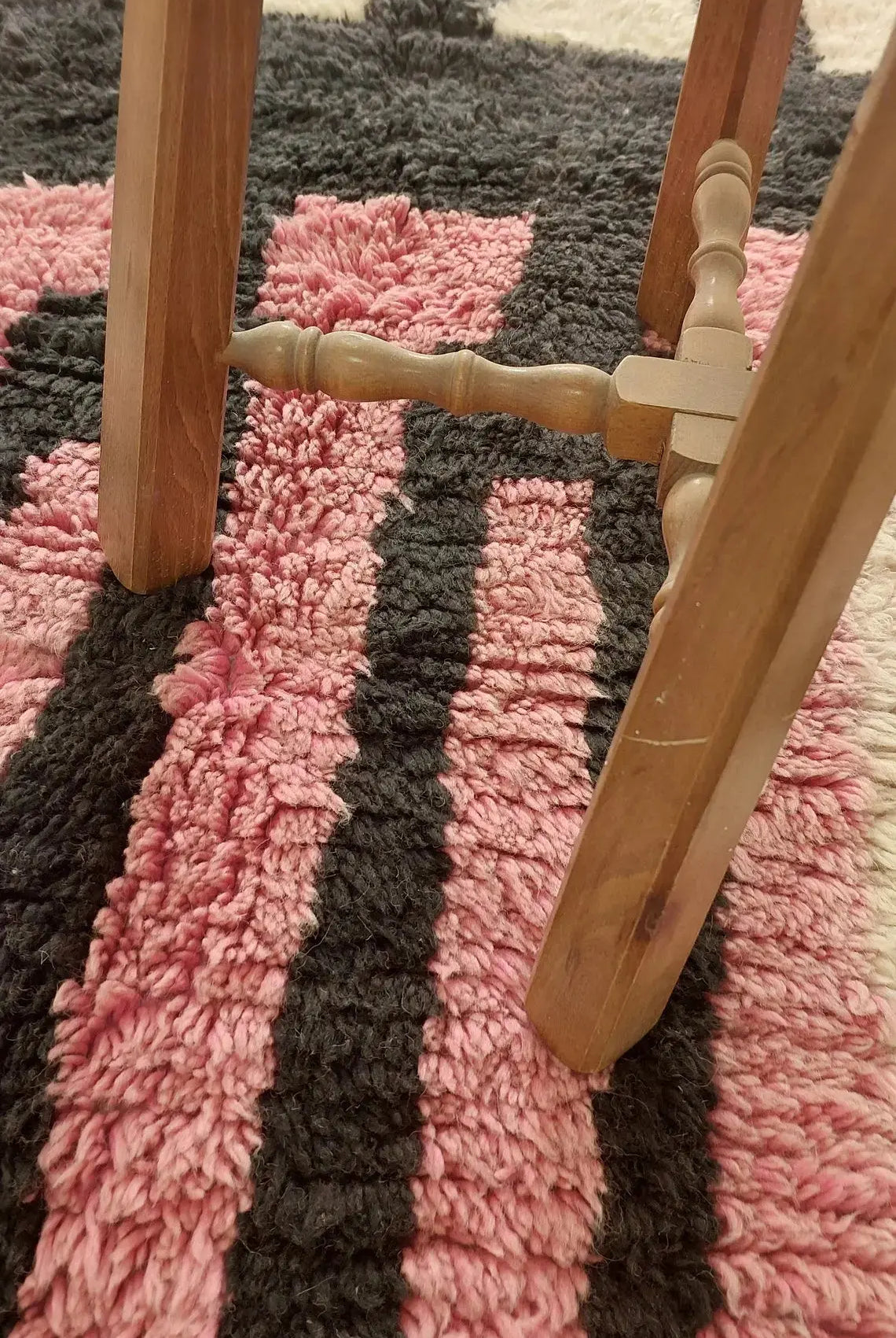 Vintage Boujaad Rug. Handmade Colorful Stripped Wool Rug , Moroccan Rug 4x7 Fts MoroccanBazzArts