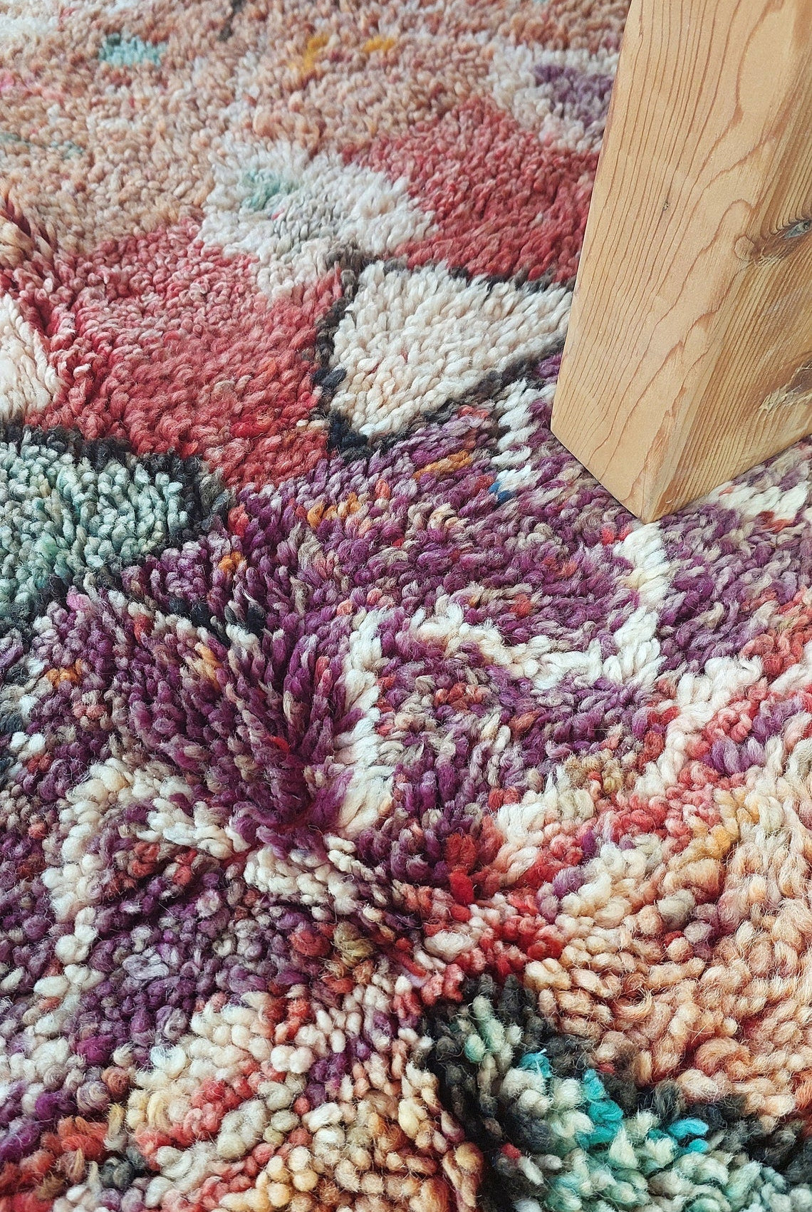 Moroccan Wool Rug 6'3"X8'10" Colorful Geometric Berber Wool Carpet MoroccanBazzArts