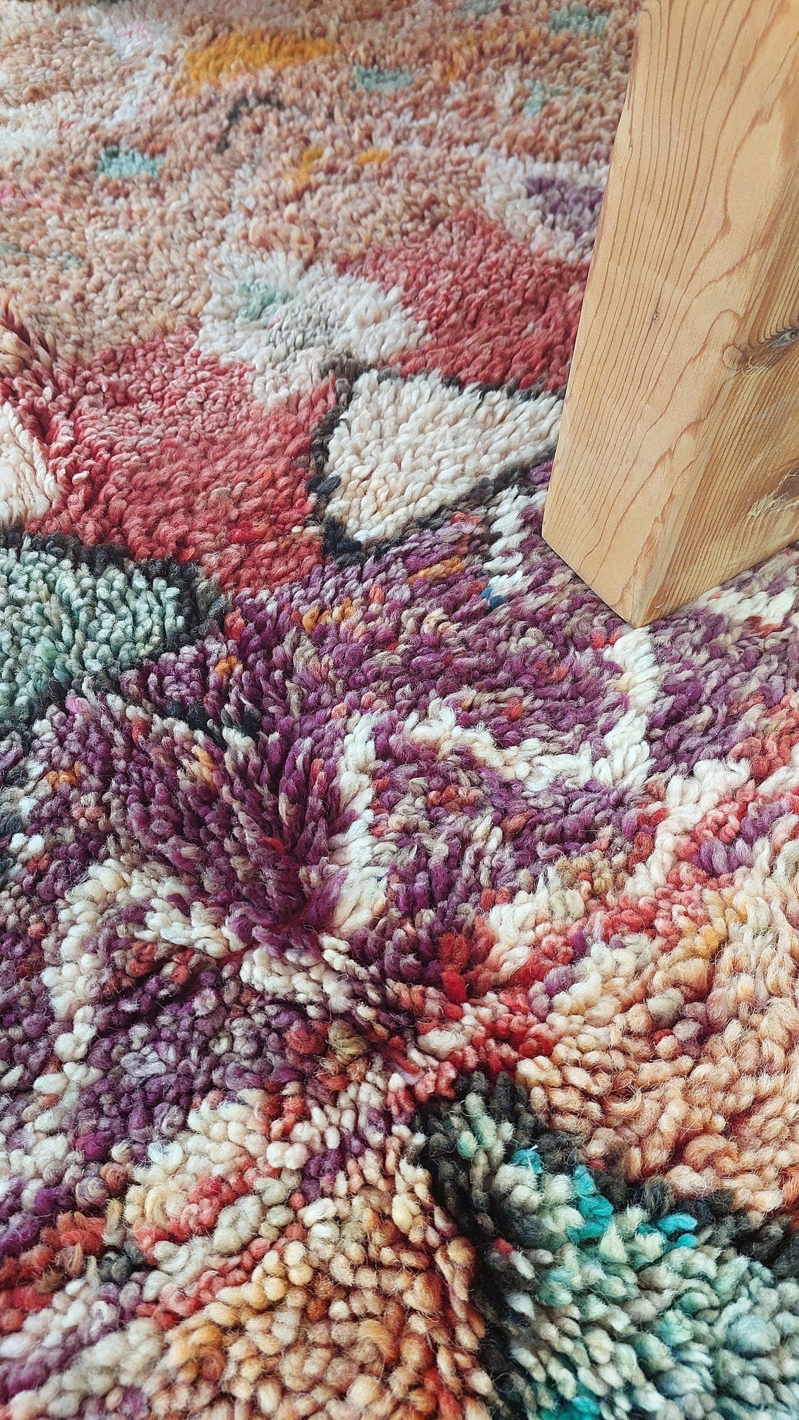 Moroccan Wool Rug 6'3"X8'10" Colorful Geometric Berber Wool Carpet MoroccanBazzArts
