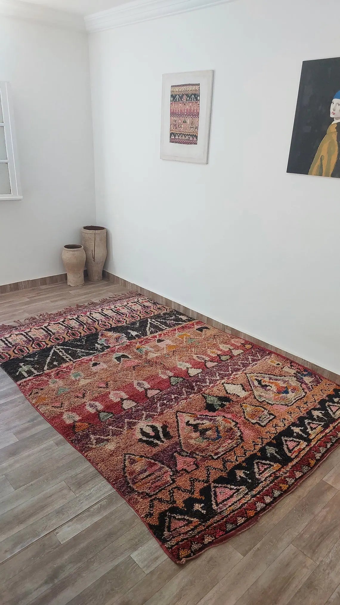 Moroccan Wool Rug 6'3"X8'10" Colorful Geometric Berber Wool Carpet MoroccanBazzArts