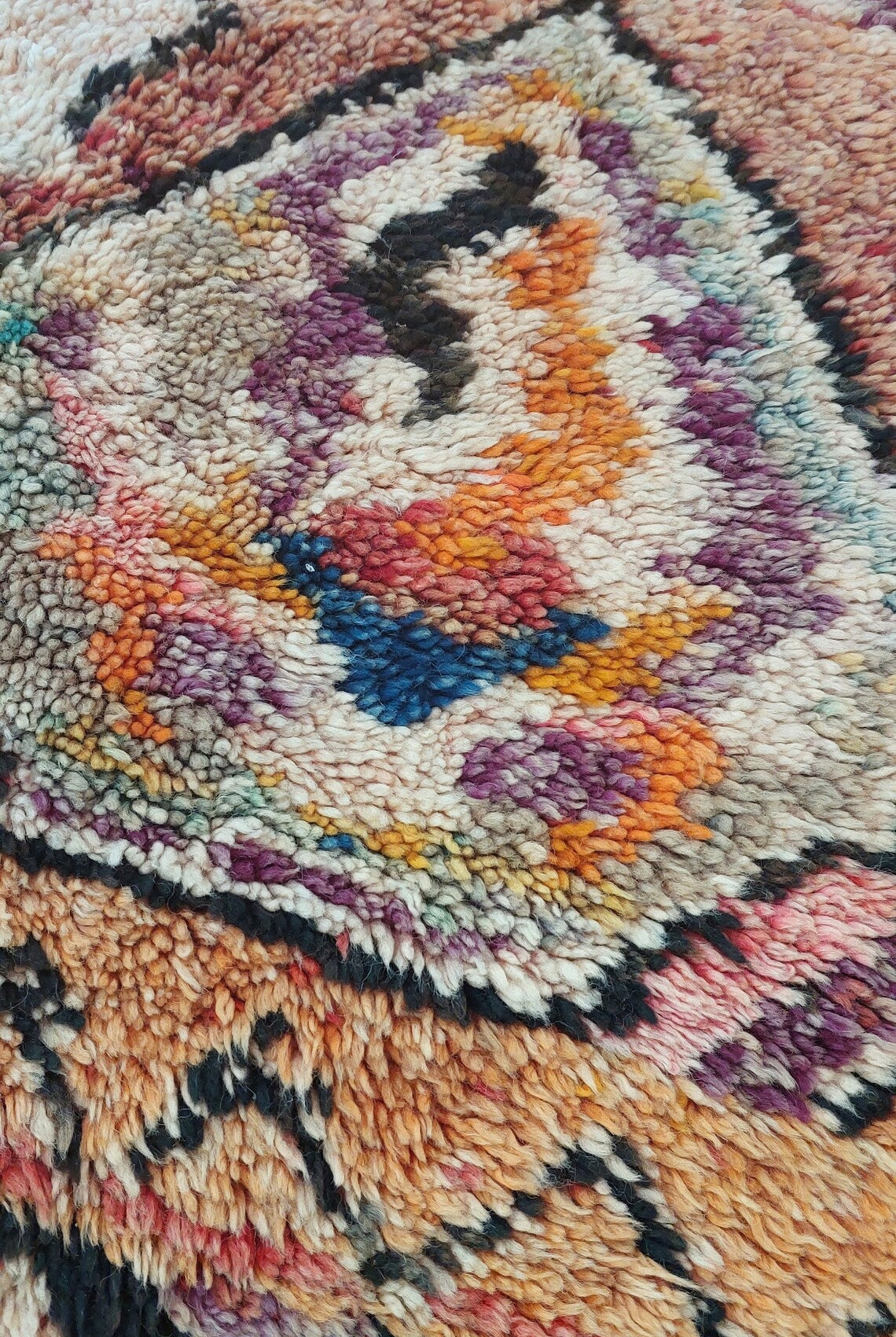 Moroccan Wool Rug 6'3"X8'10" Colorful Geometric Berber Wool Carpet MoroccanBazzArts