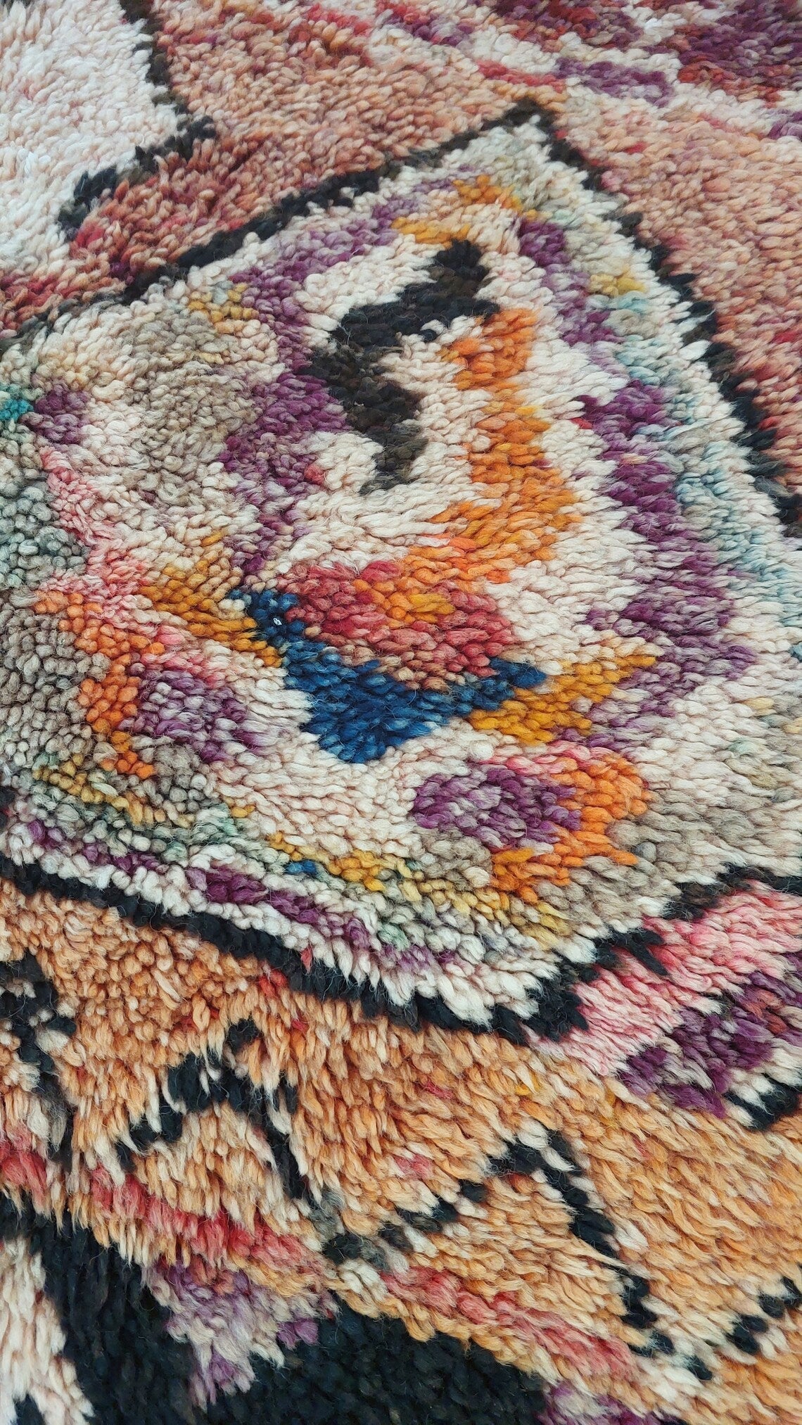 Moroccan Wool Rug 6'3"X8'10" Colorful Geometric Berber Wool Carpet MoroccanBazzArts