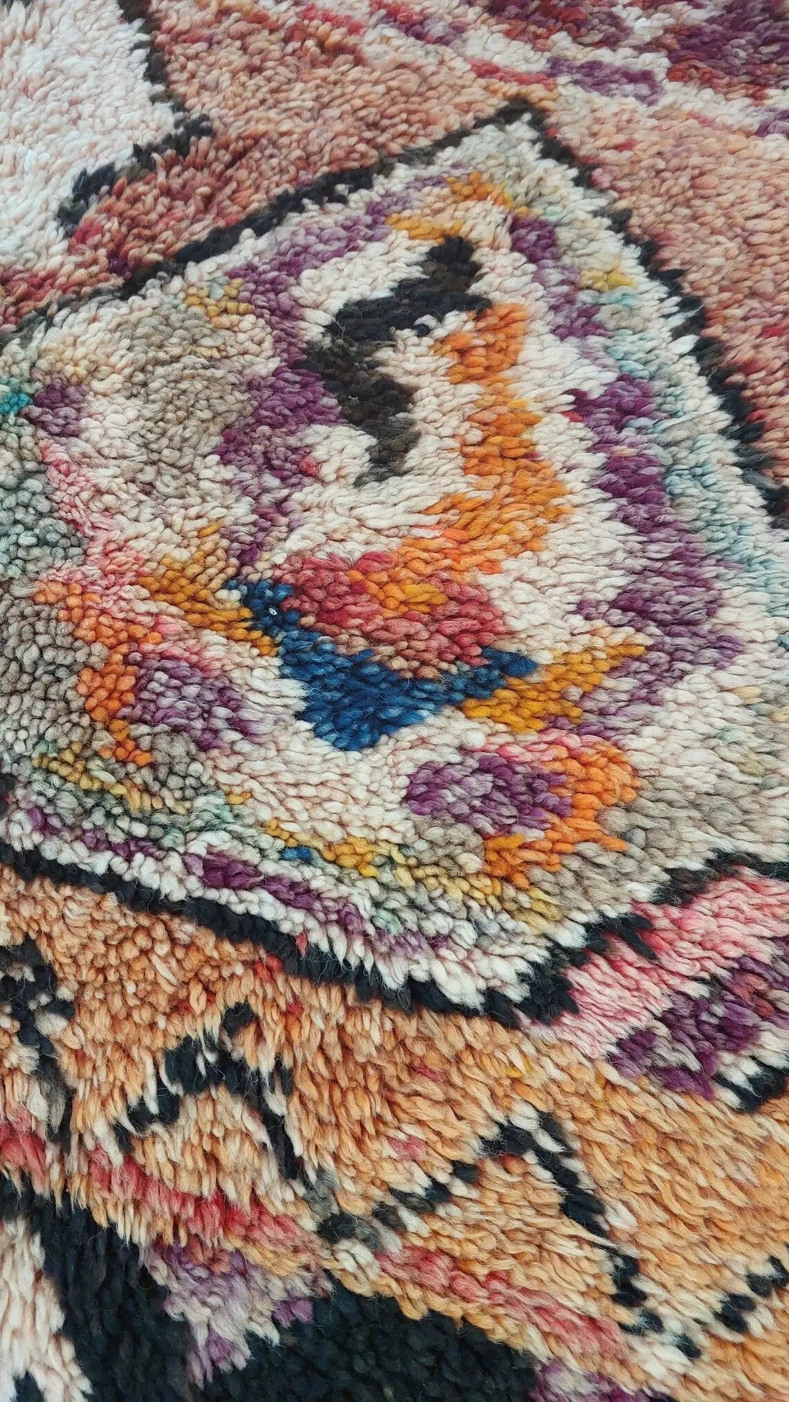 Moroccan Wool Rug 6'3"X8'10" Colorful Geometric Berber Wool Carpet MoroccanBazzArts