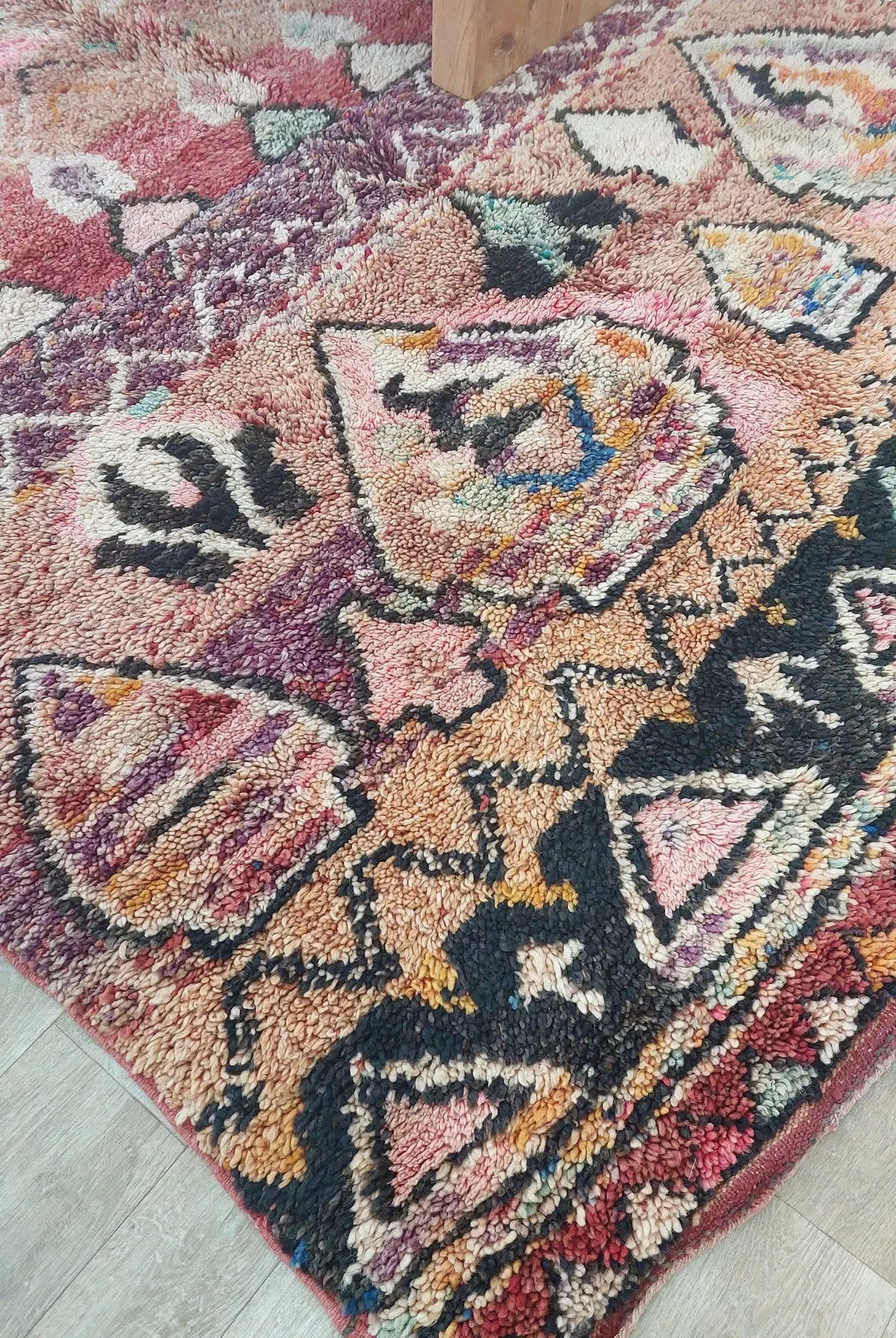 Moroccan Wool Rug 6'3"X8'10" Colorful Geometric Berber Wool Carpet MoroccanBazzArts