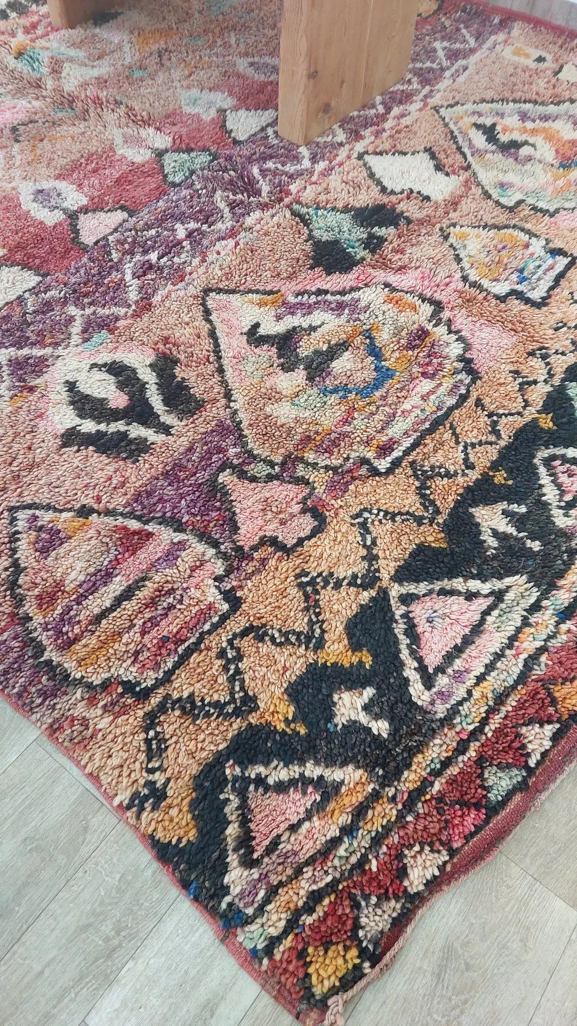 Moroccan Wool Rug 6'3"X8'10" Colorful Geometric Berber Wool Carpet MoroccanBazzArts