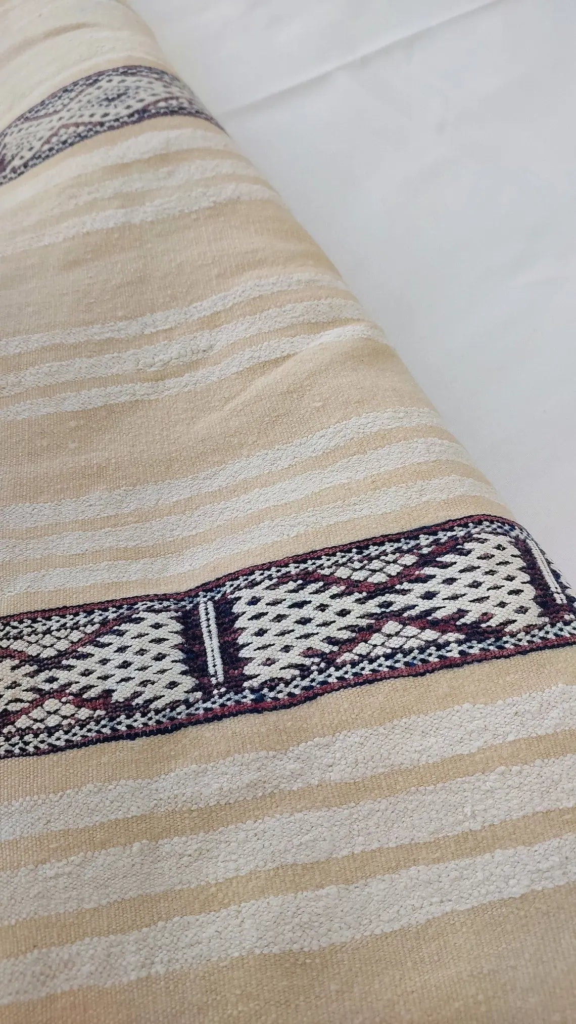Moroccan Wedding Blanket, "Mona" Authentic Berber, Handira, Throw Blanket. 4x6.5ft MoroccanBazzArts