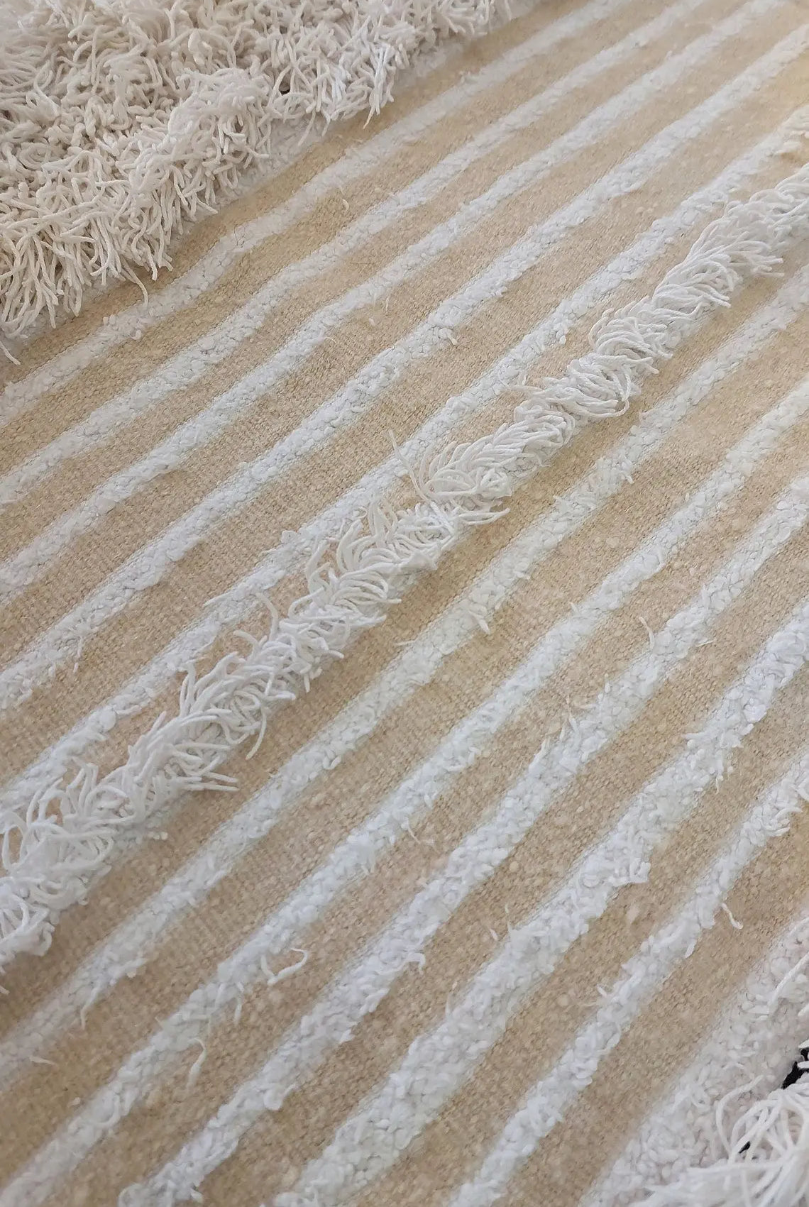 Authentic Moroccan Berber Handira Wedding Blanket - Mona White Throw for Bedroom Decor 3.6x6.10 ft MoroccanBazzArts
