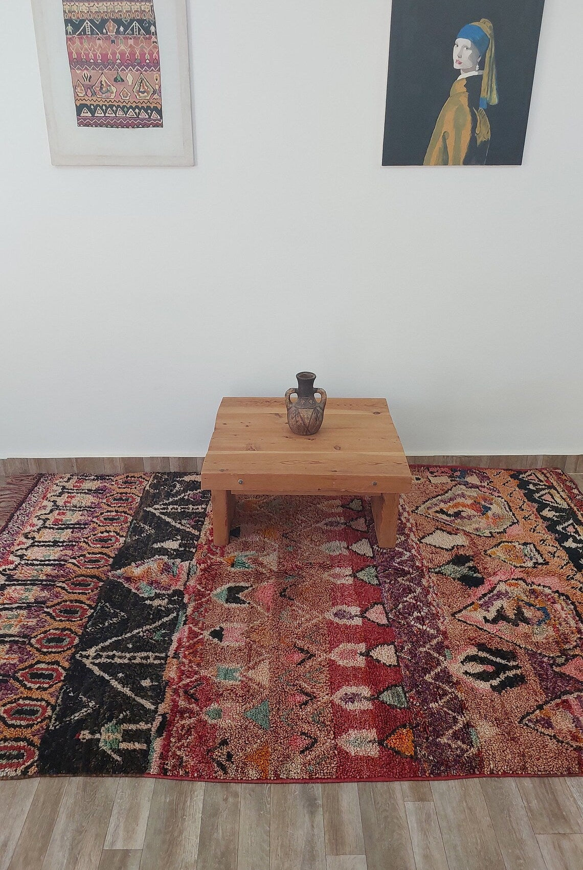 Moroccan Wool Rug 6'3"X8'10" Colorful Geometric Berber Wool Carpet MoroccanBazzArts