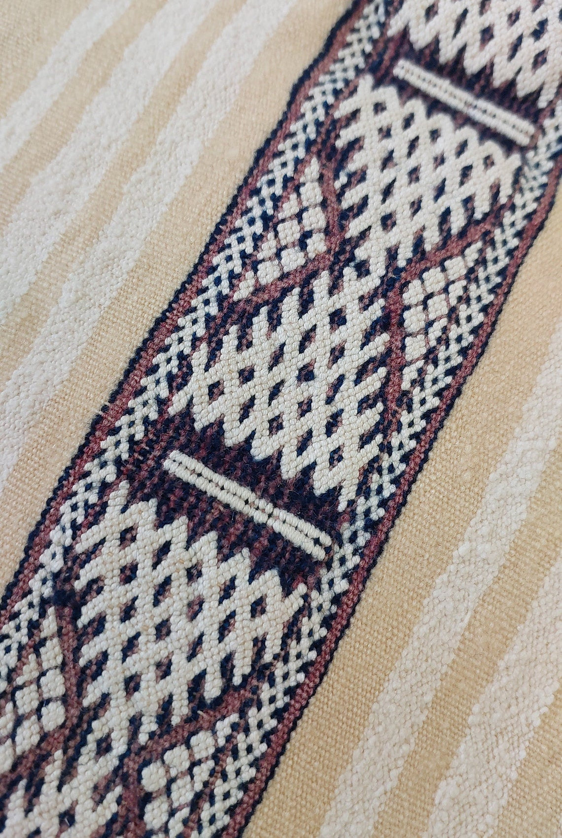 Moroccan Wedding Blanket, "Mona" Authentic Berber, Handira, Throw Blanket. 4x6.5ft MoroccanBazzArts