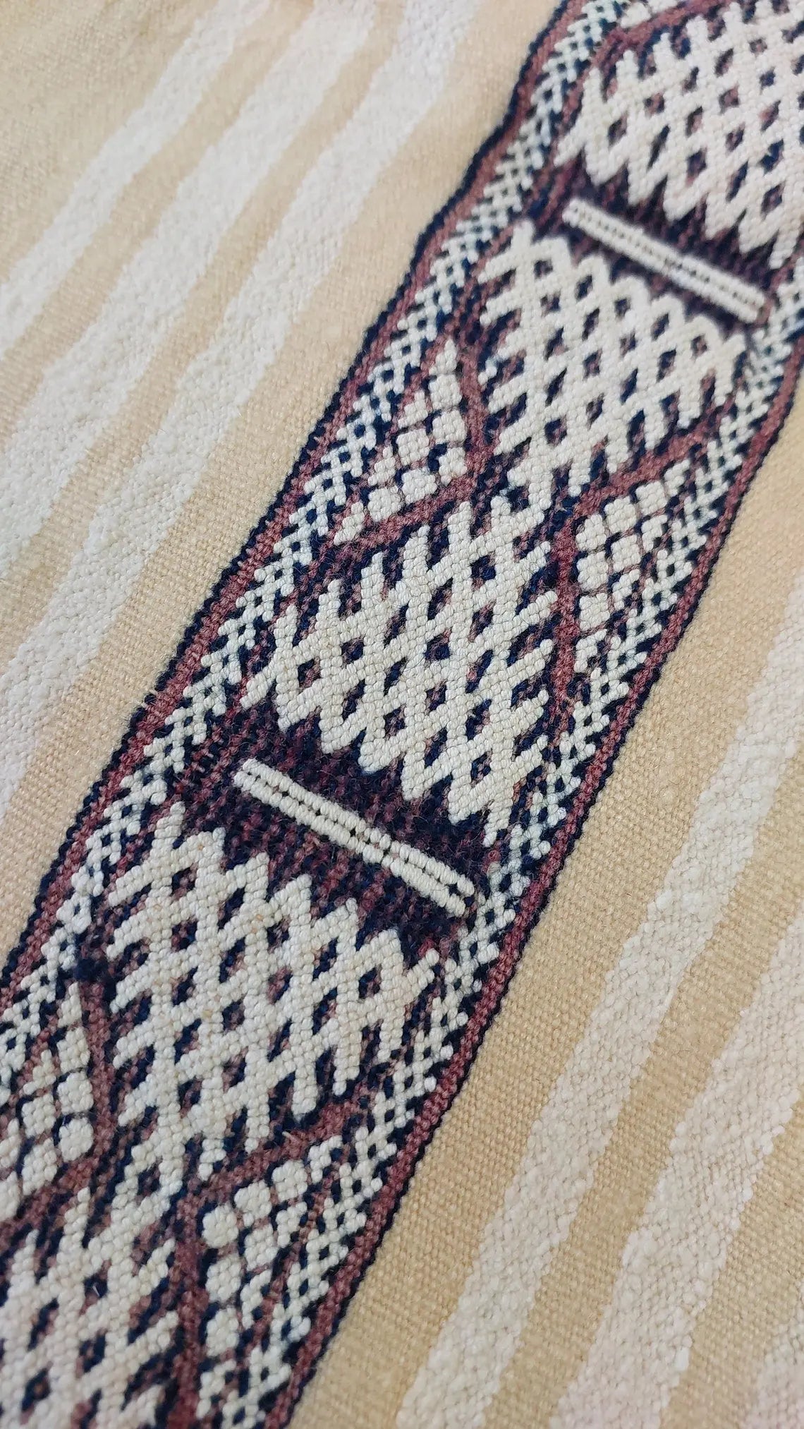 Moroccan Wedding Blanket, "Mona" Authentic Berber, Handira, Throw Blanket. 4x6.5ft MoroccanBazzArts