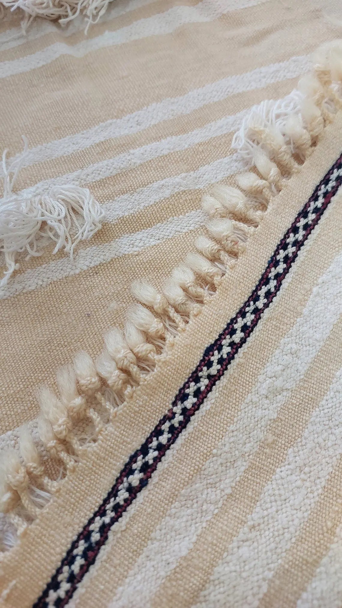 Moroccan Wedding Blanket, "Mona" Authentic Berber, Handira, Throw Blanket. 4x6.5ft MoroccanBazzArts
