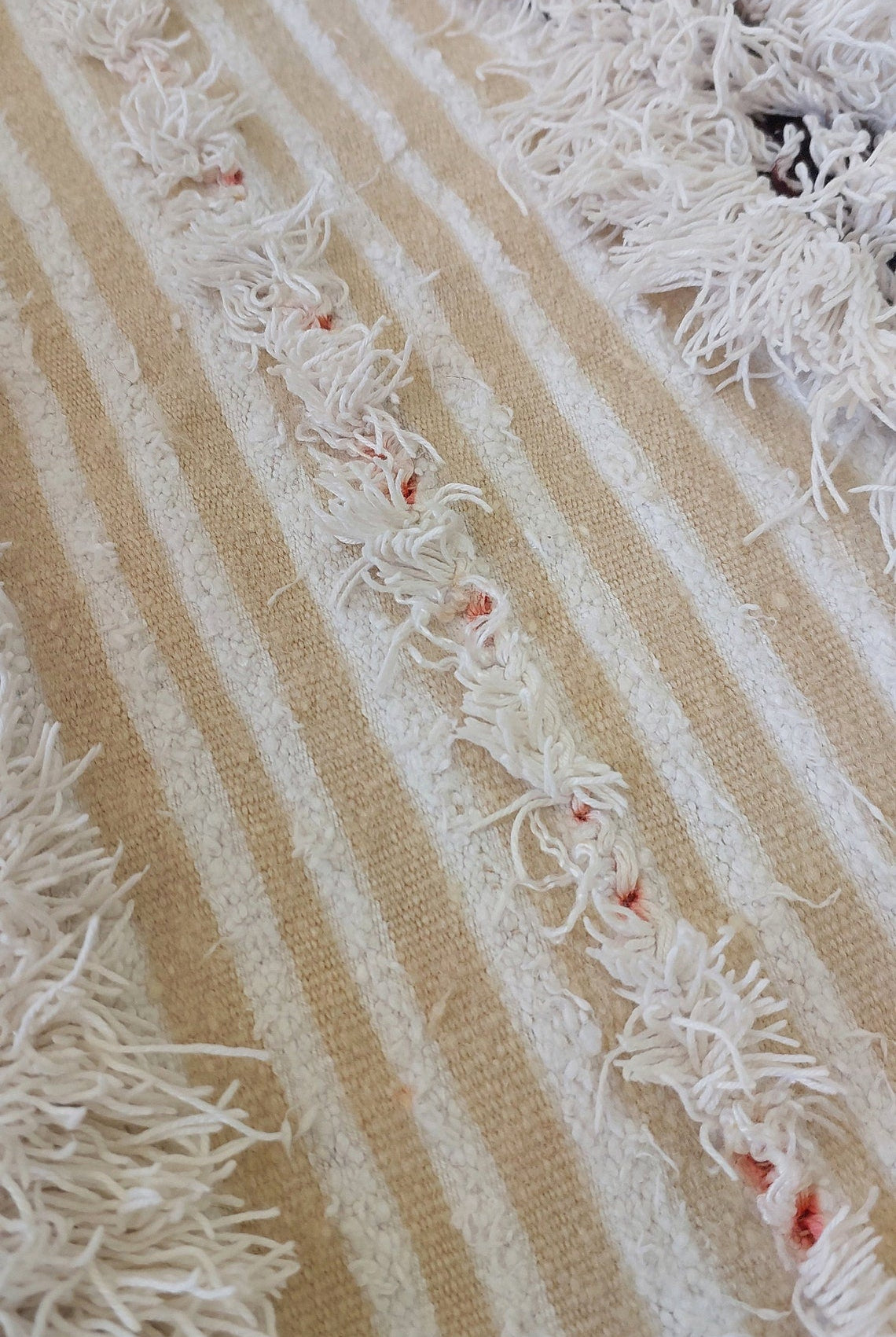 Authentic Moroccan Berber Handira Wedding Blanket - Mona White Throw for Bedroom Decor 3.6x6.10 ft MoroccanBazzArts